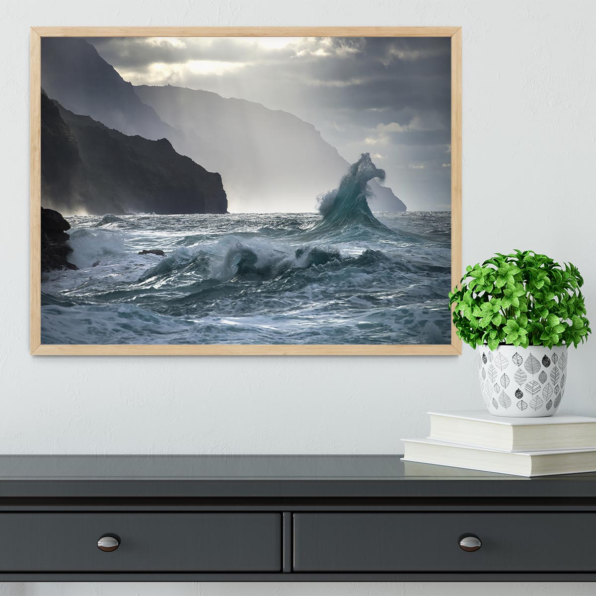 Coastal Waves Framed Print - Canvas Art Rocks - 4