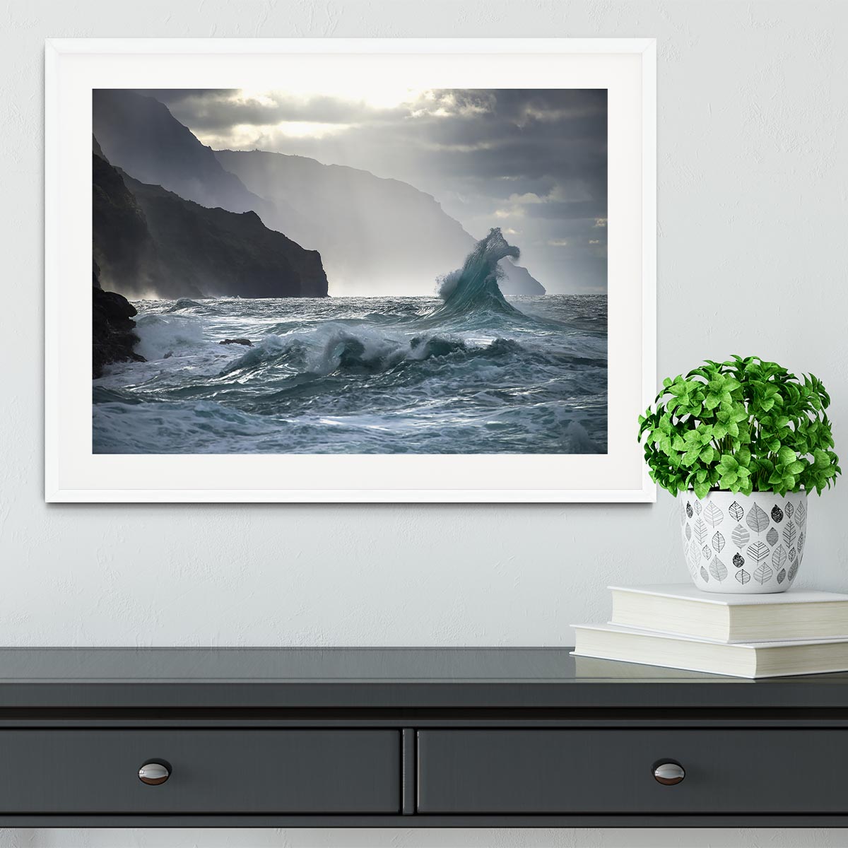 Coastal Waves Framed Print - Canvas Art Rocks - 5