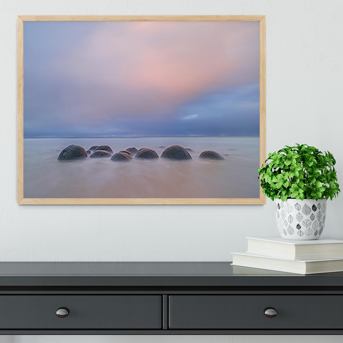 Moeraki Boulders Framed Print - Canvas Art Rocks - 4