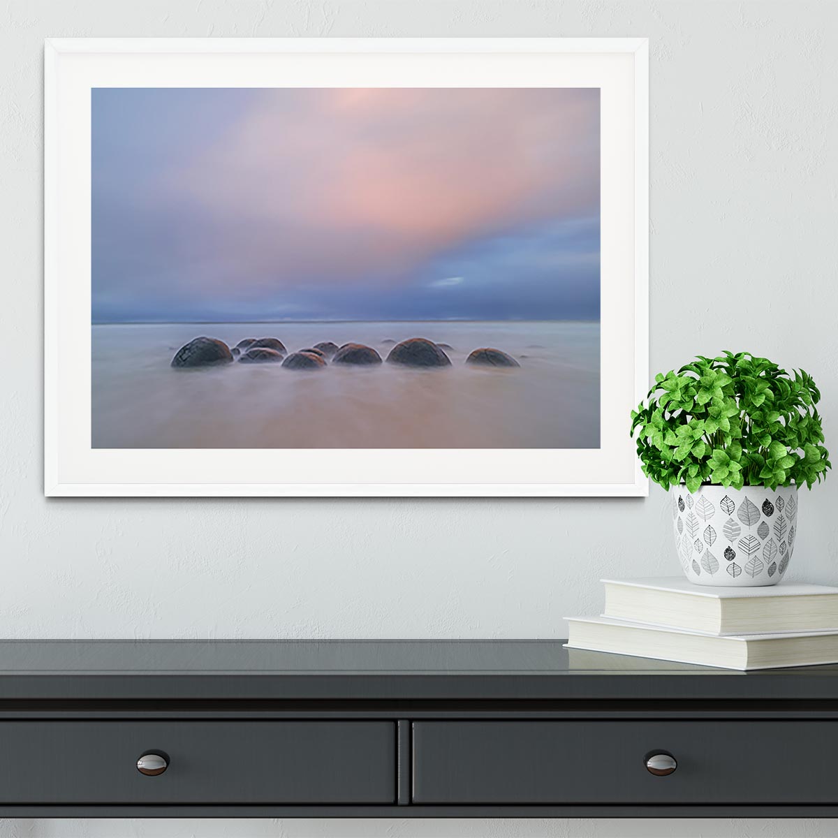 Moeraki Boulders Framed Print - Canvas Art Rocks - 5