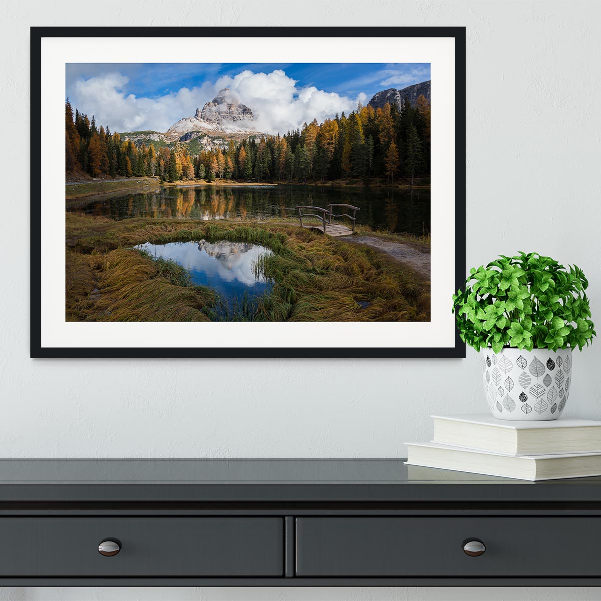 Lake Antorno Framed Print - Canvas Art Rocks - 1