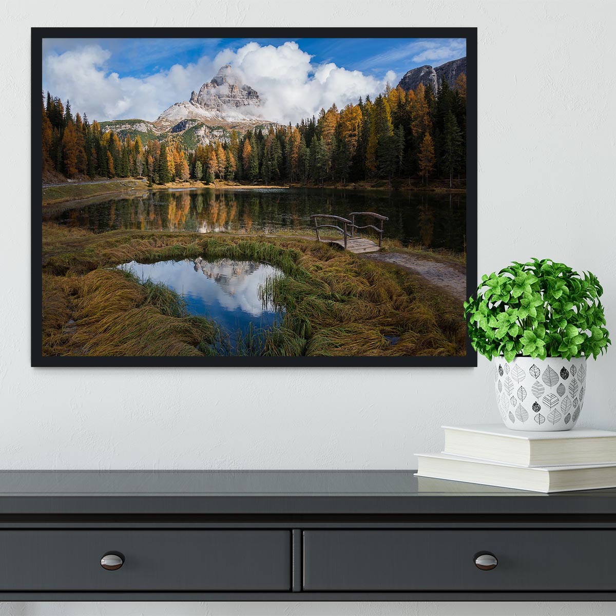 Lake Antorno Framed Print - Canvas Art Rocks - 2