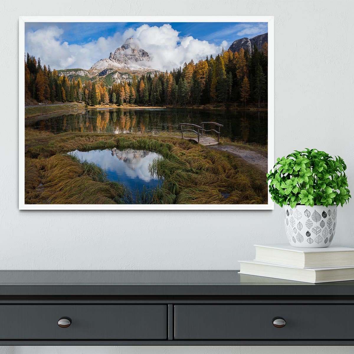 Lake Antorno Framed Print - Canvas Art Rocks -6