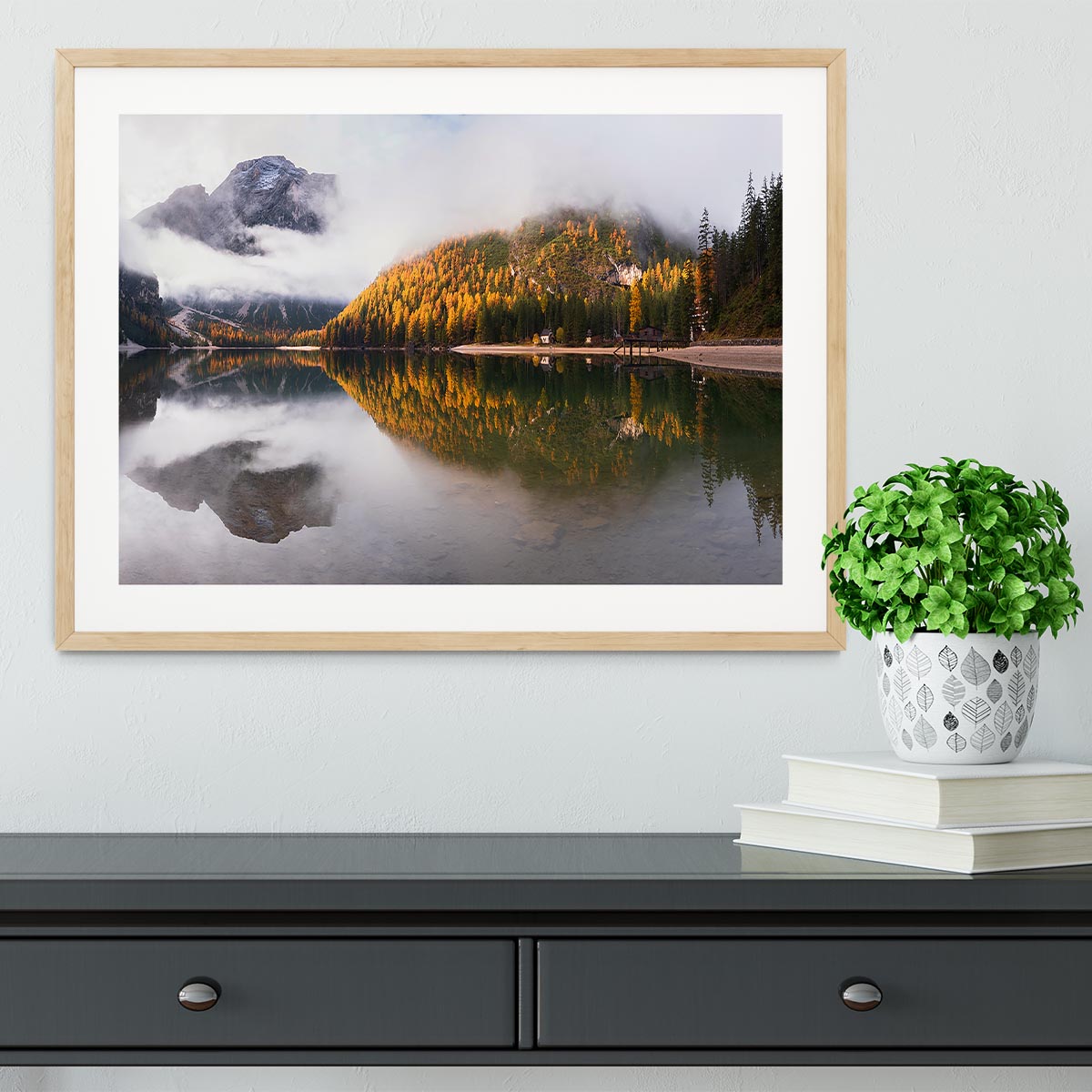 Lake Braies Framed Print - Canvas Art Rocks - 3