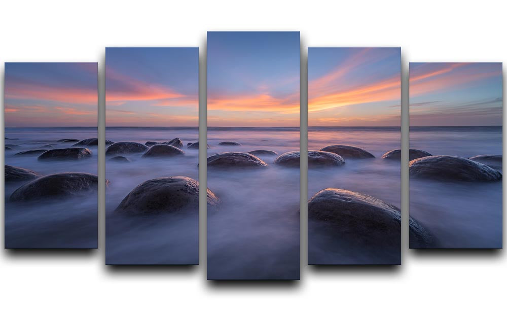 Sunset At Bowling Ball Beach 5 Split Panel Canvas - Canvas Art Rocks - 1
