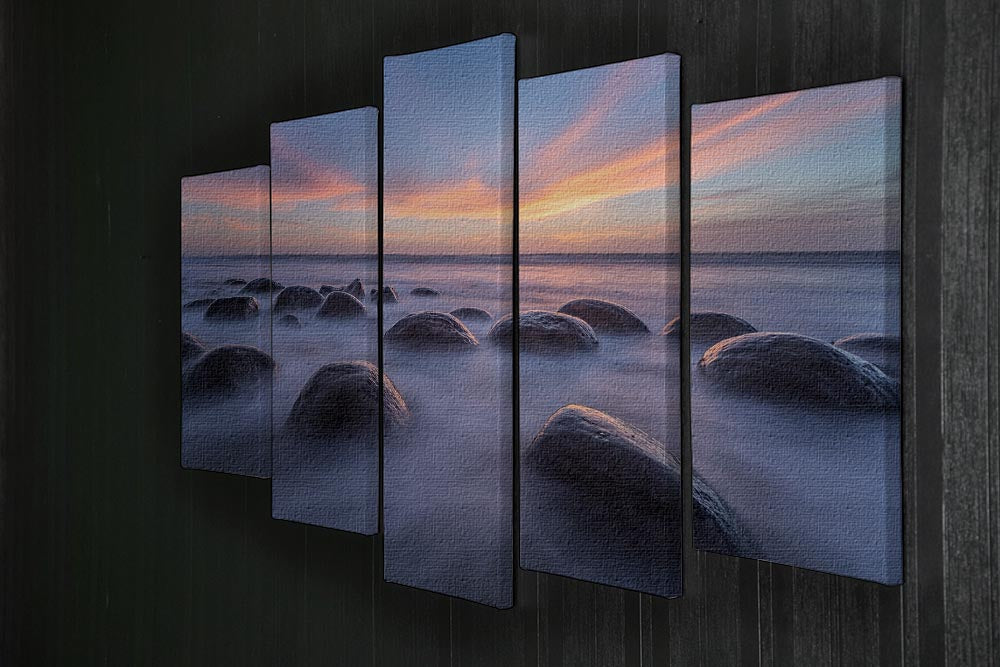 Sunset At Bowling Ball Beach 5 Split Panel Canvas - Canvas Art Rocks - 2
