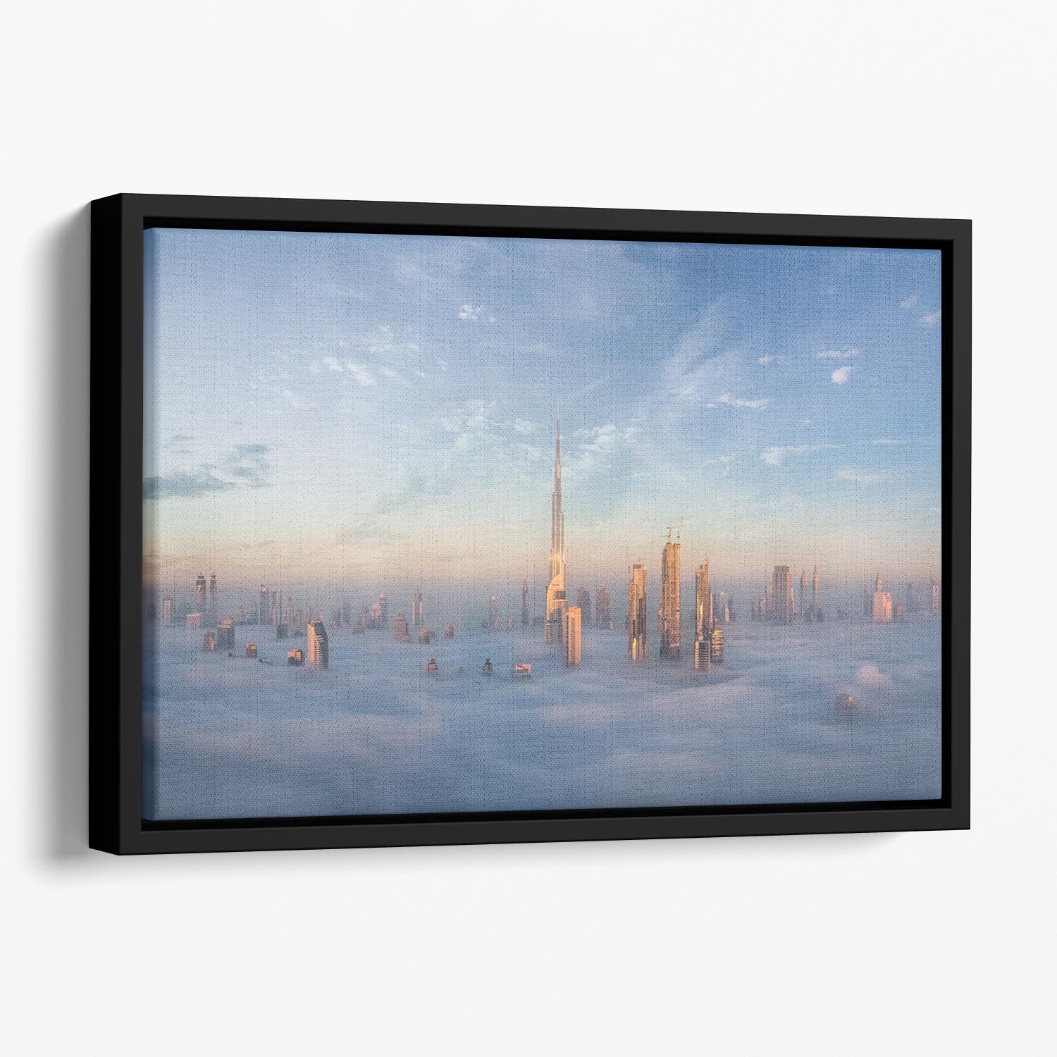 Sinking In Fog Floating Framed Canvas - Canvas Art Rocks - 1