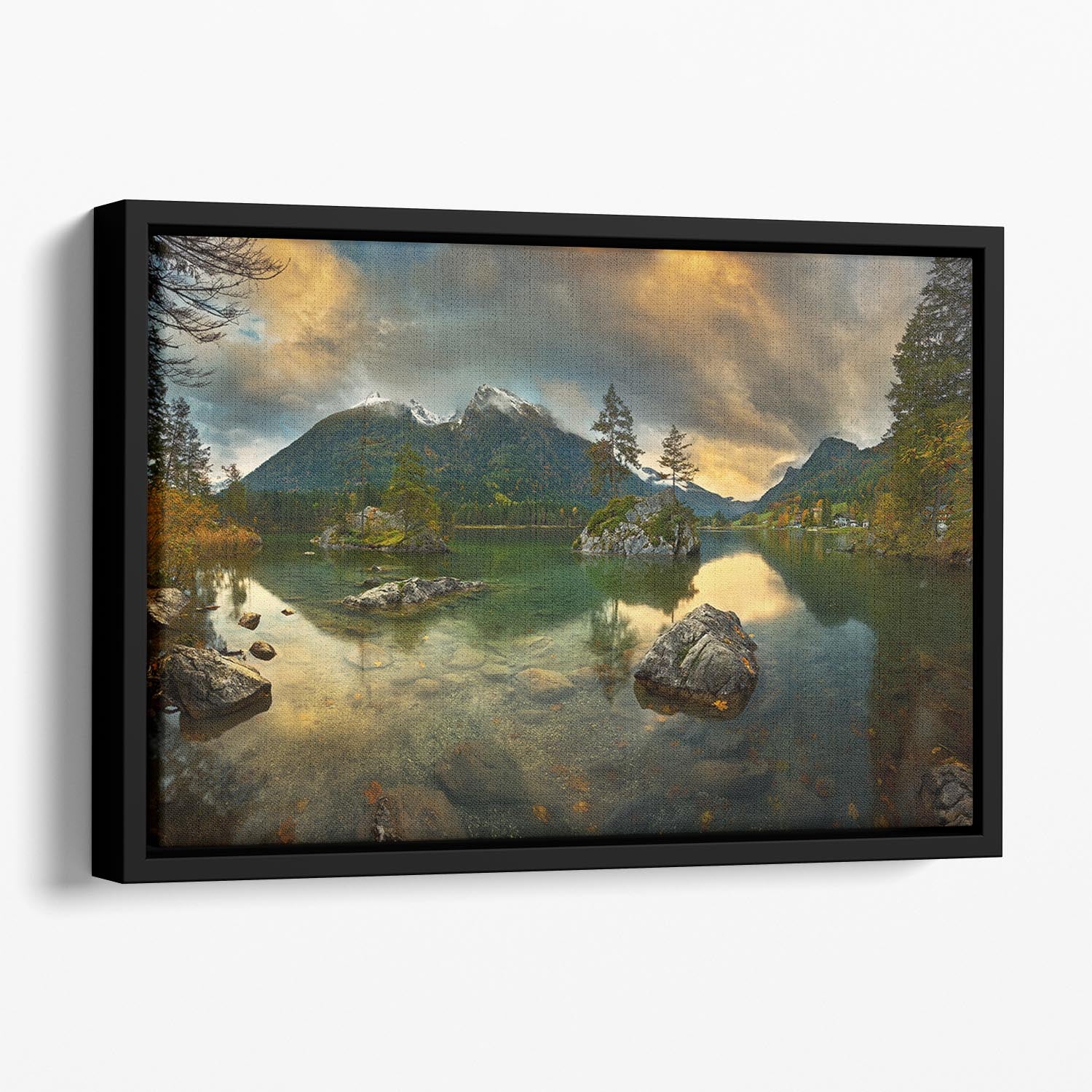 Hintersee Floating Framed Canvas - Canvas Art Rocks - 1