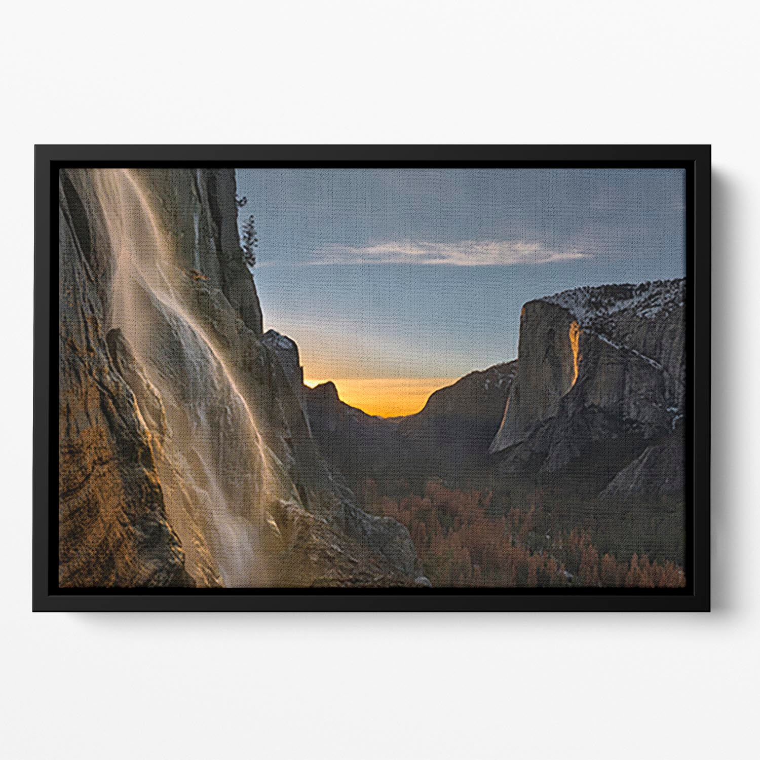 Yosemite Firefall Floating Framed Canvas - Canvas Art Rocks - 2