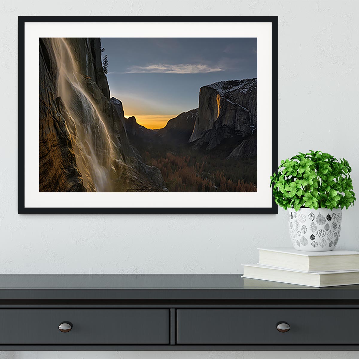 Yosemite Firefall Framed Print - Canvas Art Rocks - 1