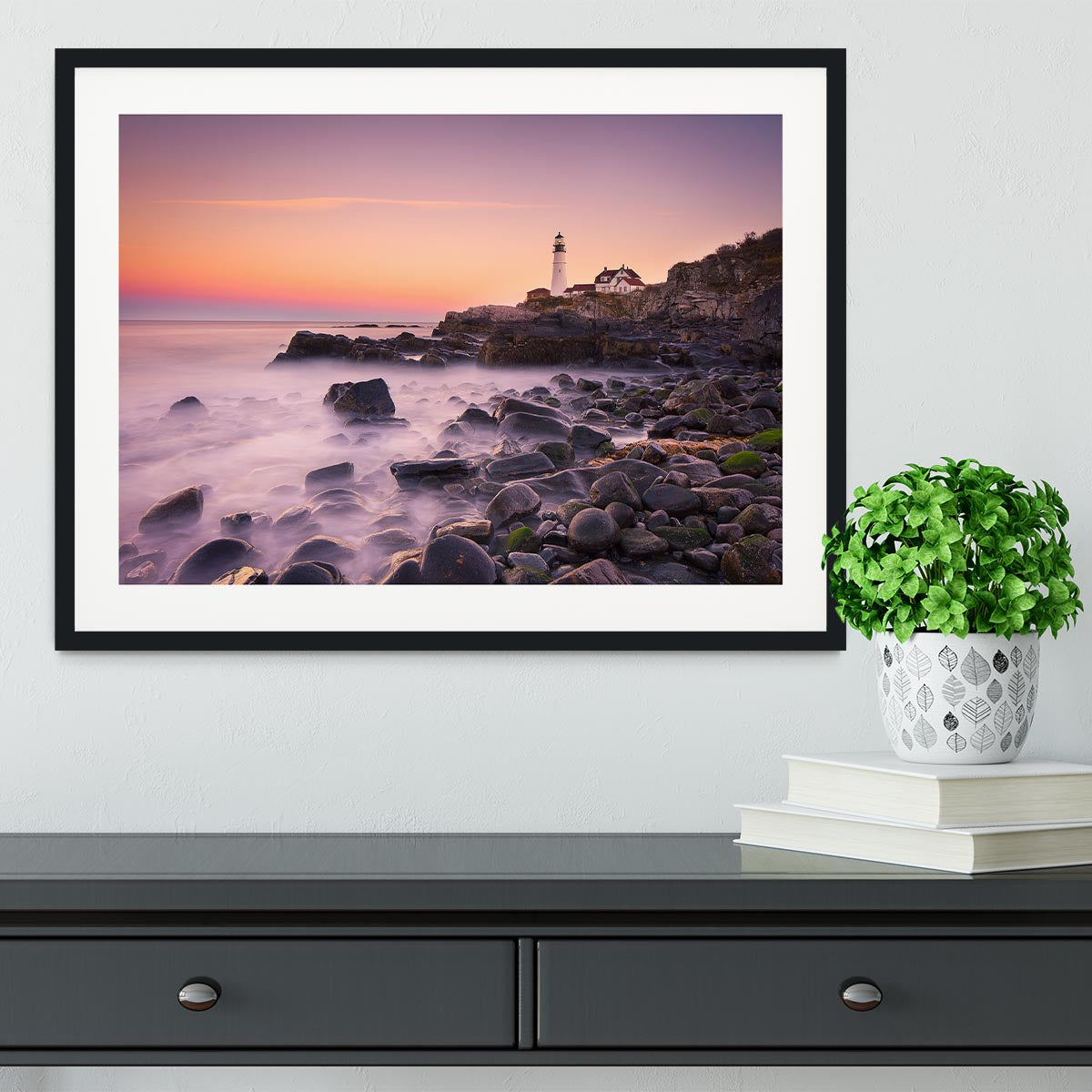 Portland Headlight Framed Print - Canvas Art Rocks - 1