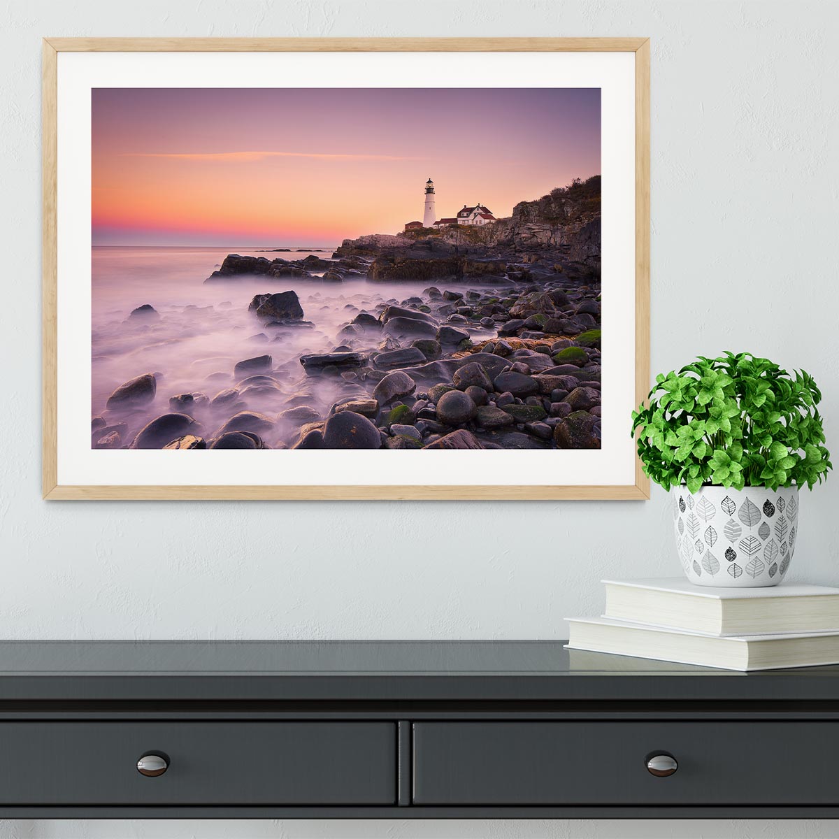 Portland Headlight Framed Print - Canvas Art Rocks - 3