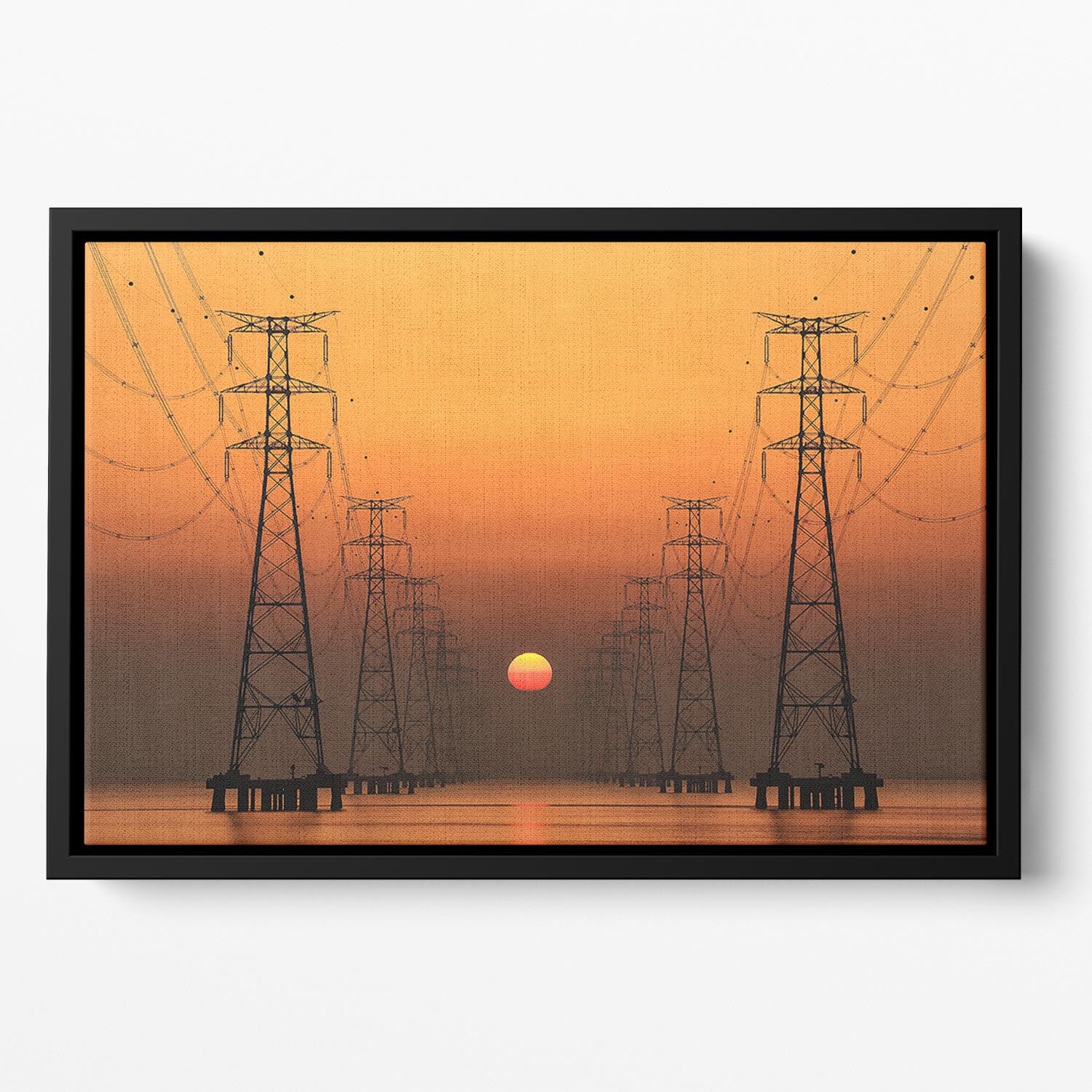 Power Line Floating Framed Canvas - Canvas Art Rocks - 2