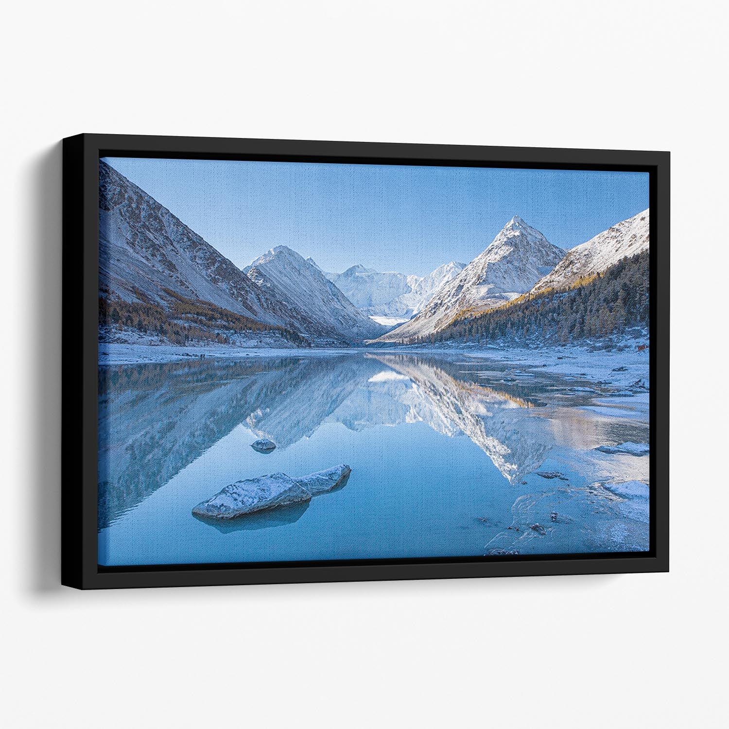 Akkem Lake Floating Framed Canvas - Canvas Art Rocks - 1