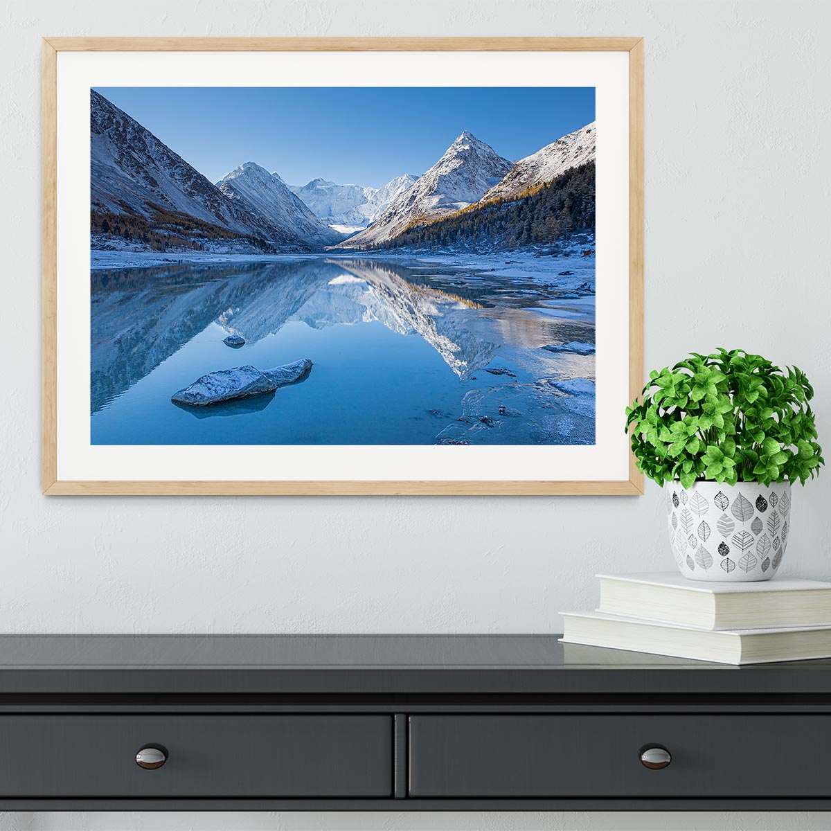 Akkem Lake Framed Print - Canvas Art Rocks - 3