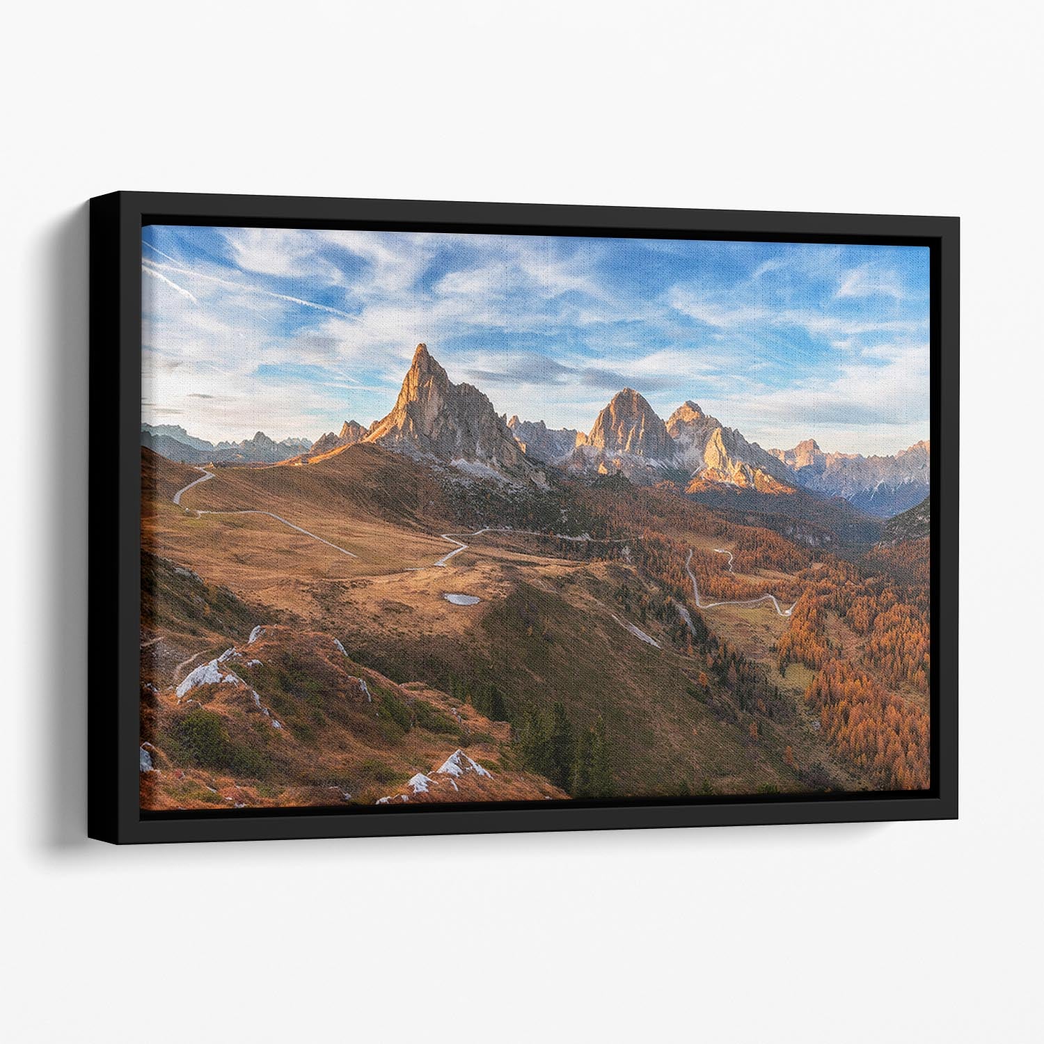 Autumn In Dolomites Floating Framed Canvas - Canvas Art Rocks - 1