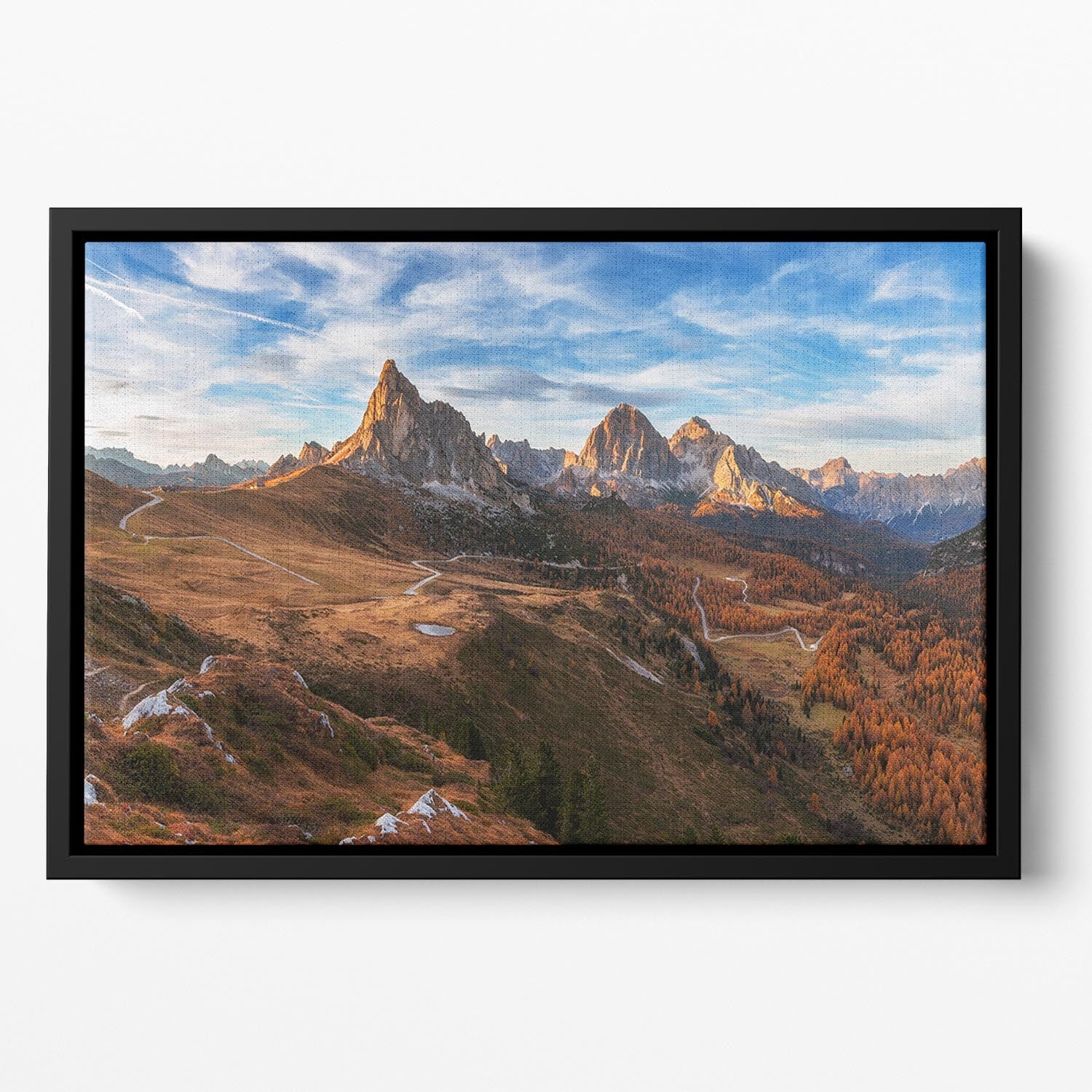 Autumn In Dolomites Floating Framed Canvas - Canvas Art Rocks - 2