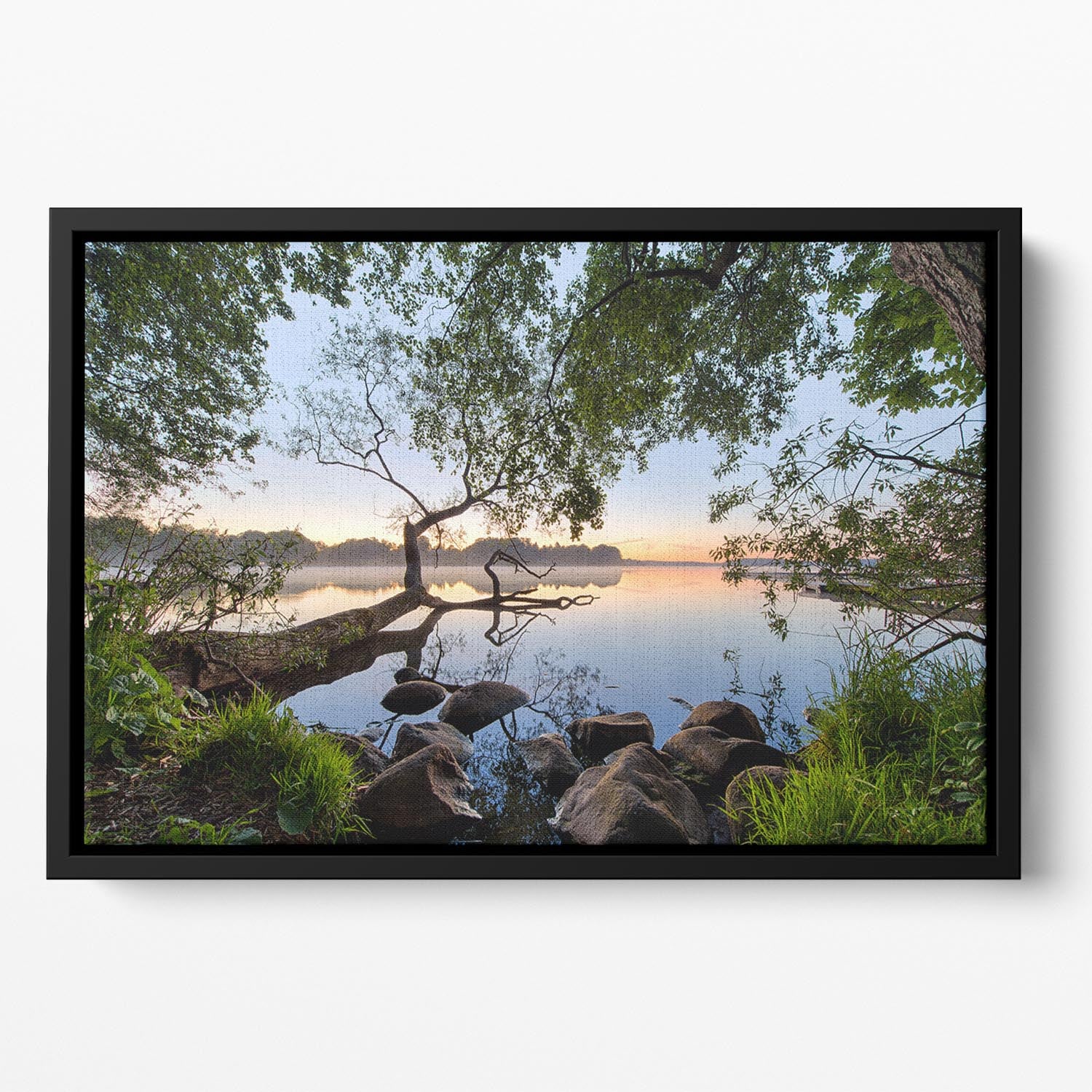 Lake View Floating Framed Canvas - Canvas Art Rocks - 2