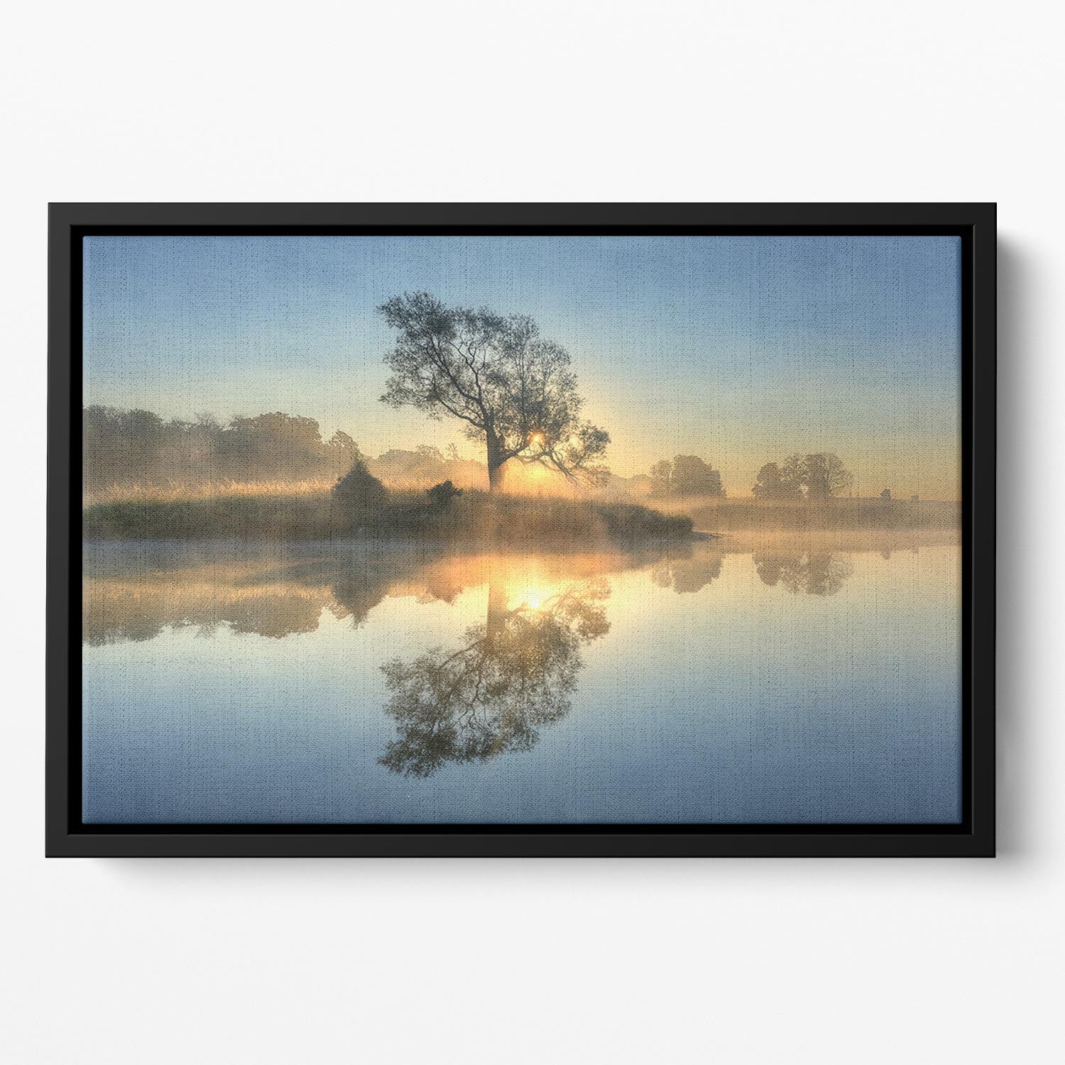 Morning Reflection Floating Framed Canvas - Canvas Art Rocks - 2