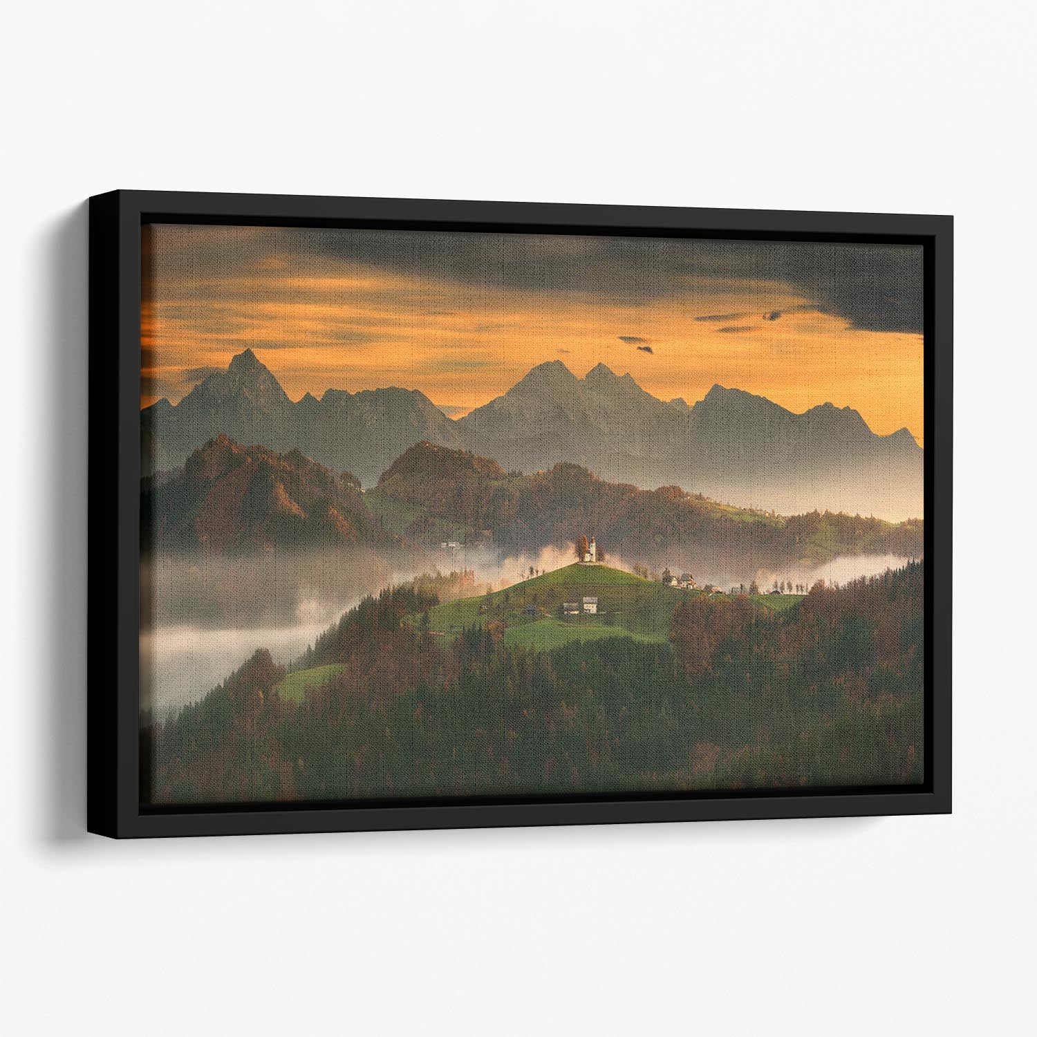 Church Floating Framed Canvas - Canvas Art Rocks - 1