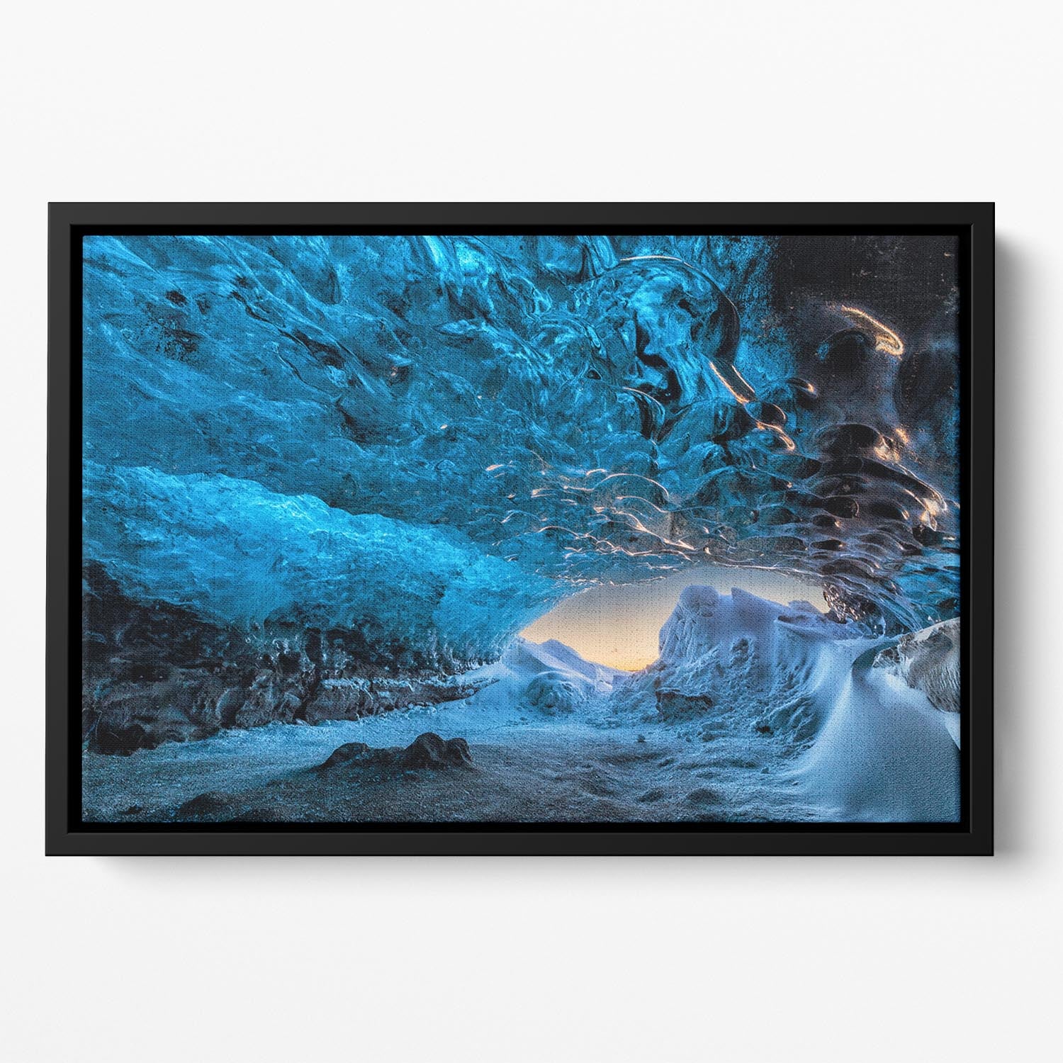 Crystal Cave Floating Framed Canvas - Canvas Art Rocks - 2