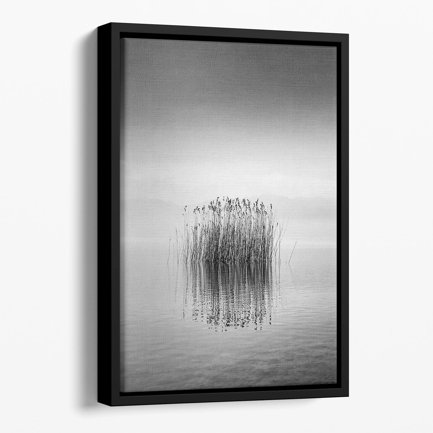 Black And White Silence Floating Framed Canvas - Canvas Art Rocks - 1