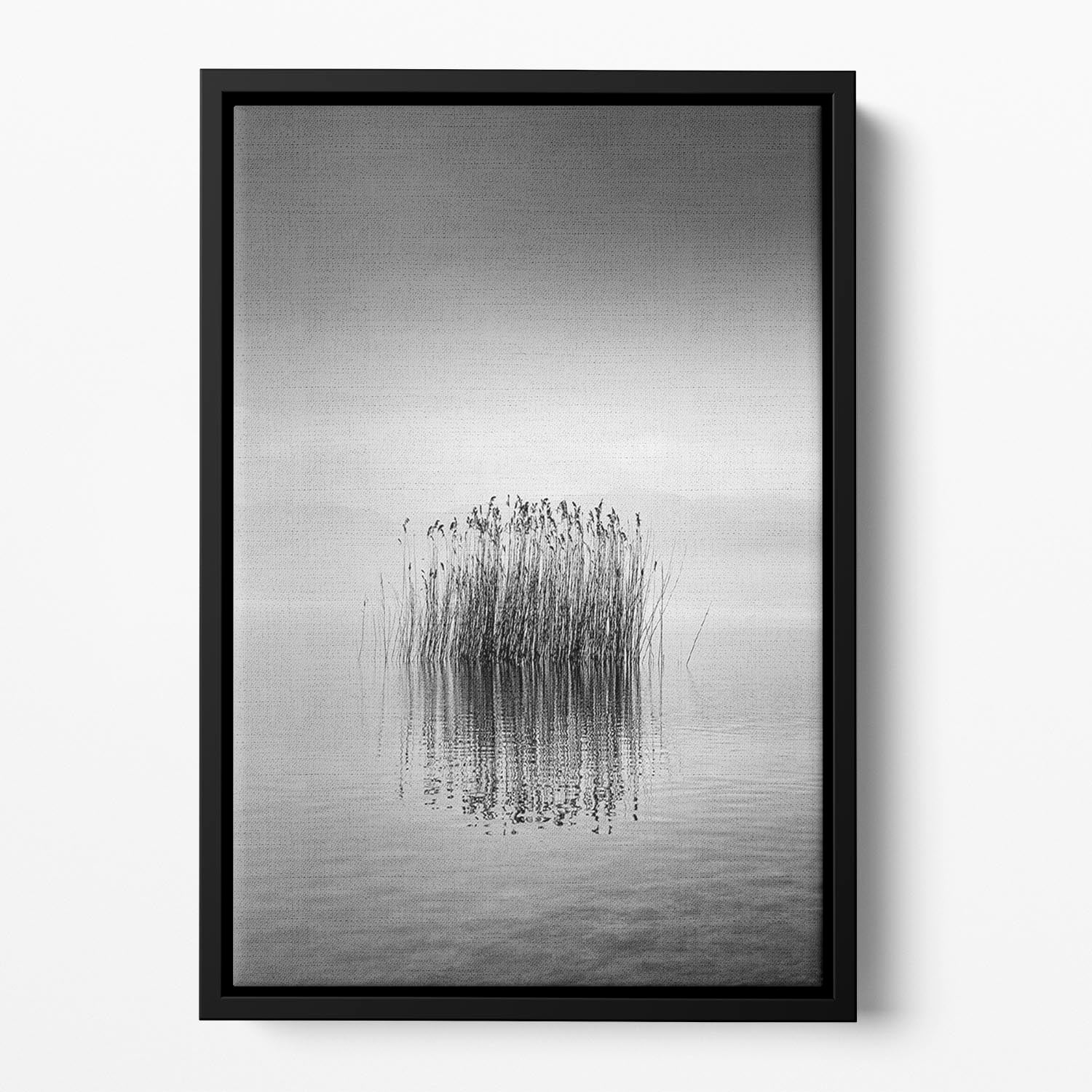 Black And White Silence Floating Framed Canvas - Canvas Art Rocks - 2