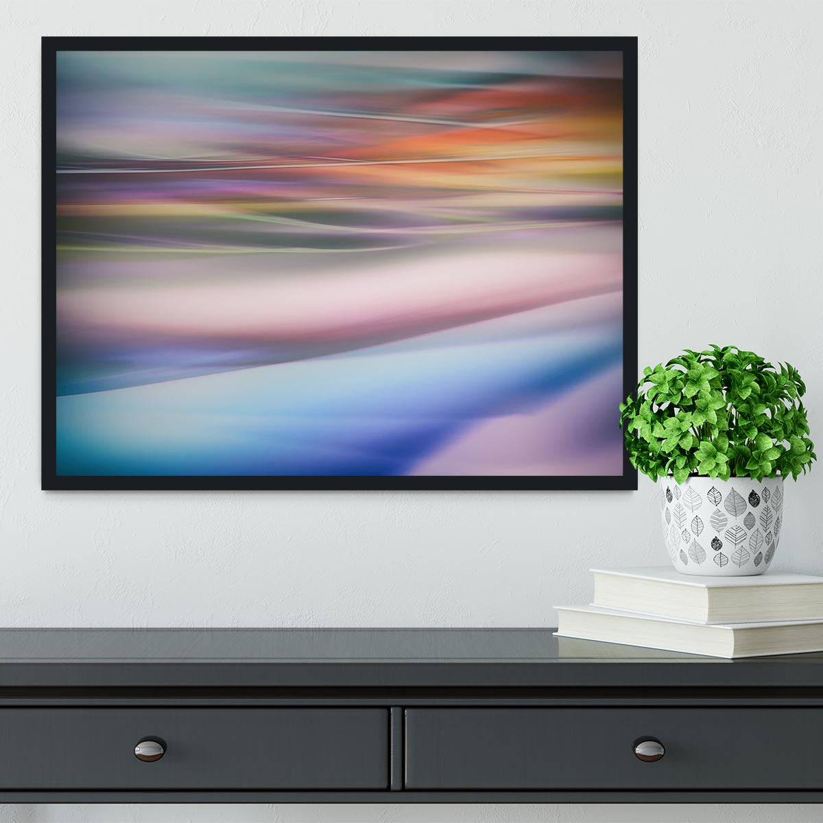 Coloured Waves 2 Framed Print - Canvas Art Rocks - 2