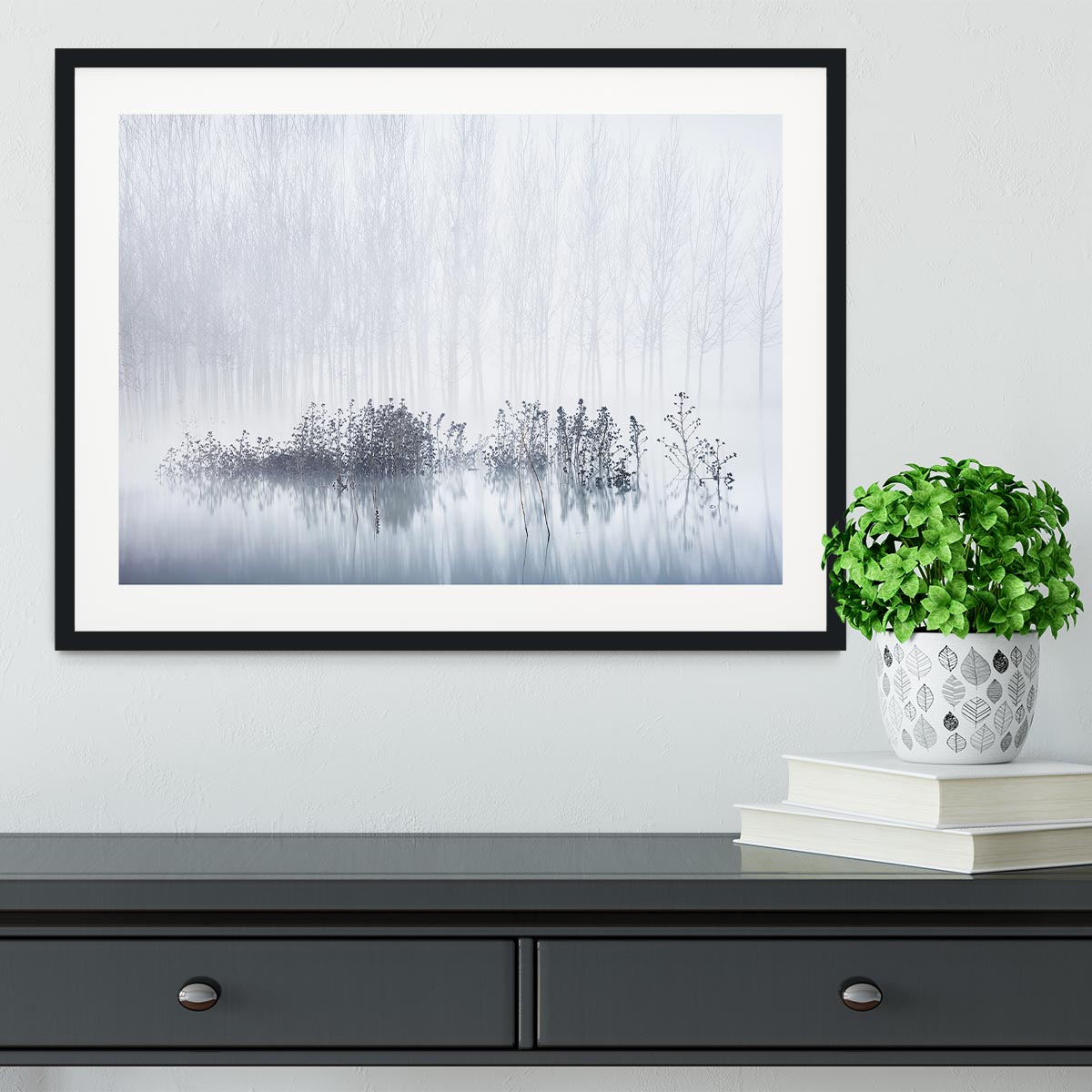 Cold A Foggy Morning In The Swamp Framed Print - Canvas Art Rocks - 1