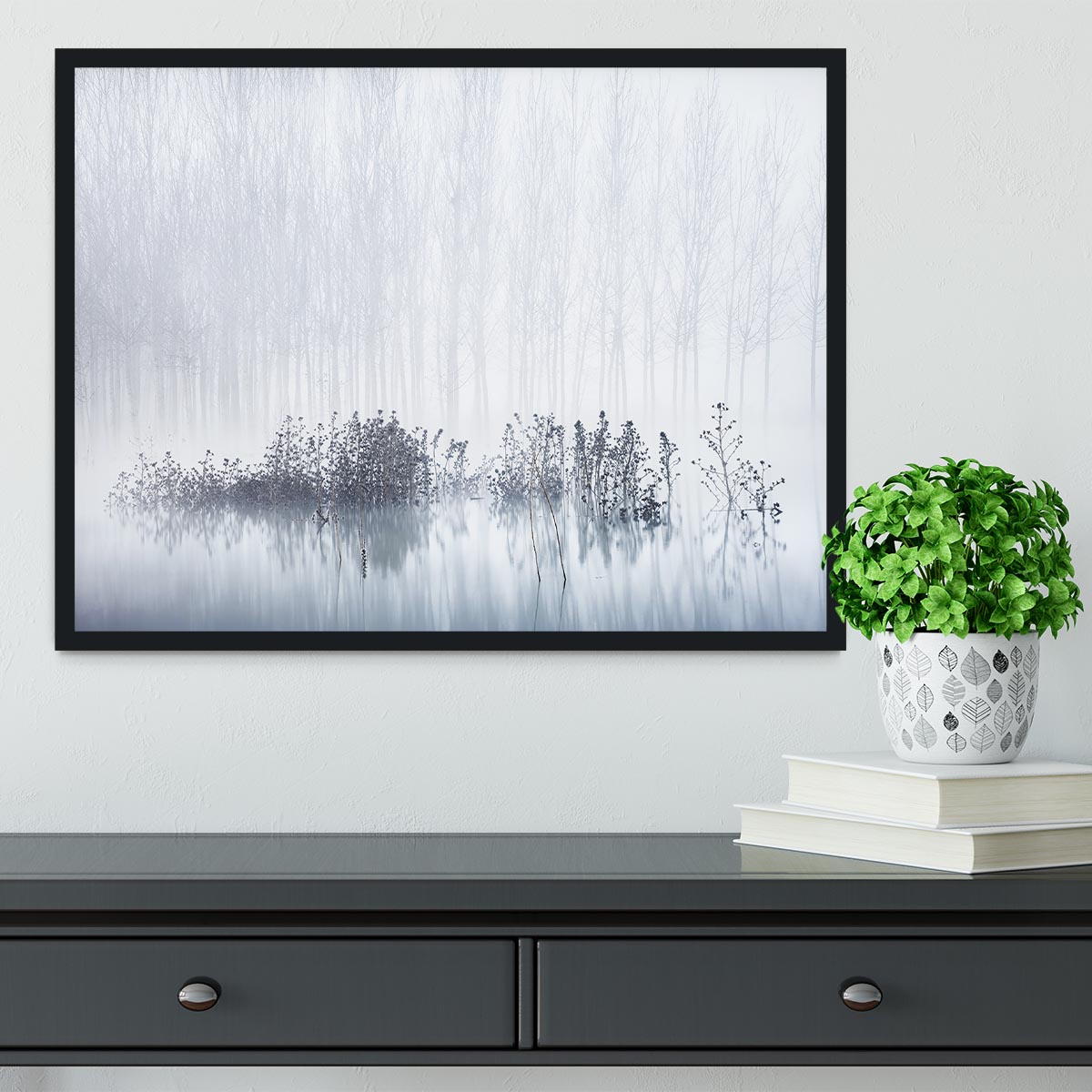 Cold A Foggy Morning In The Swamp Framed Print - Canvas Art Rocks - 2