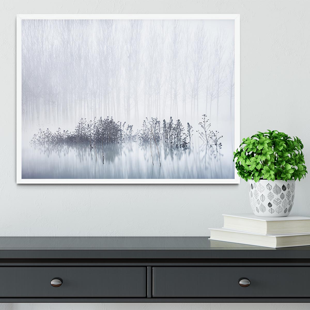 Cold A Foggy Morning In The Swamp Framed Print - Canvas Art Rocks -6