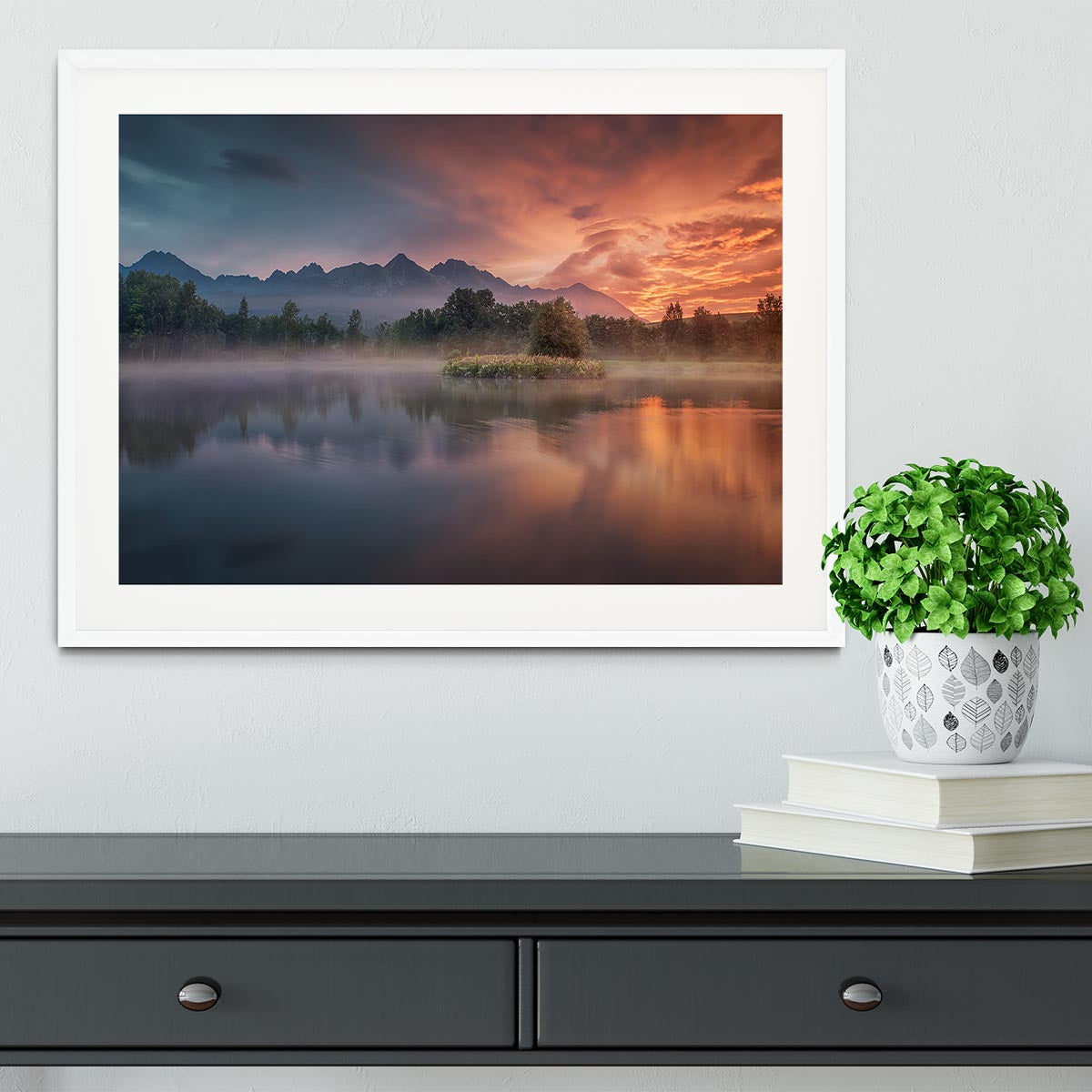 Daybreak By The Lake Framed Print - Canvas Art Rocks - 5