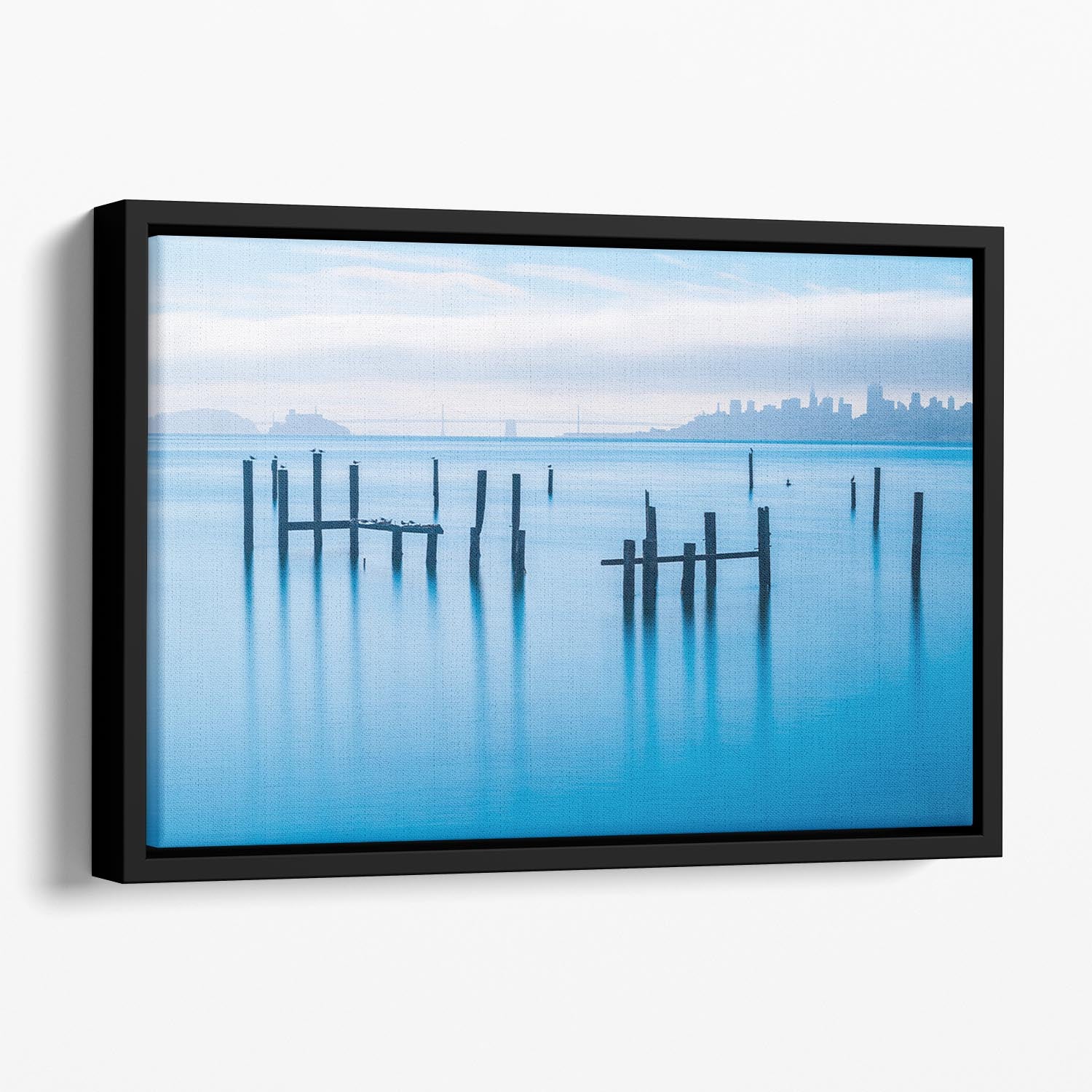 The Old Pier Of Sausalito Floating Framed Canvas - Canvas Art Rocks - 1