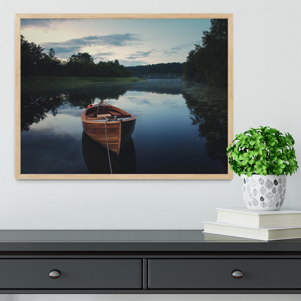 Boat In Fog Framed Print - Canvas Art Rocks - 4