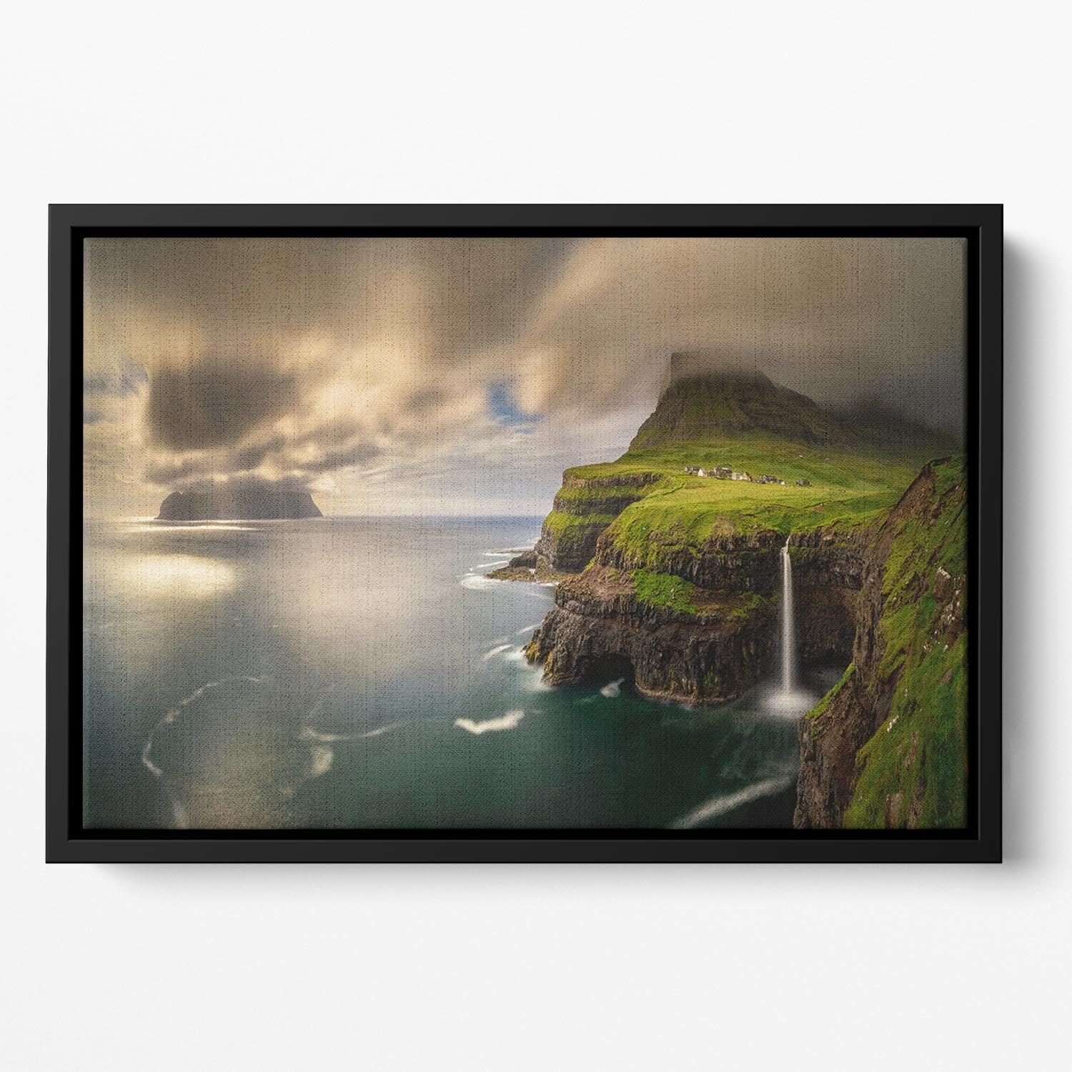 Gasadalur A Mykines Floating Framed Canvas - Canvas Art Rocks - 2