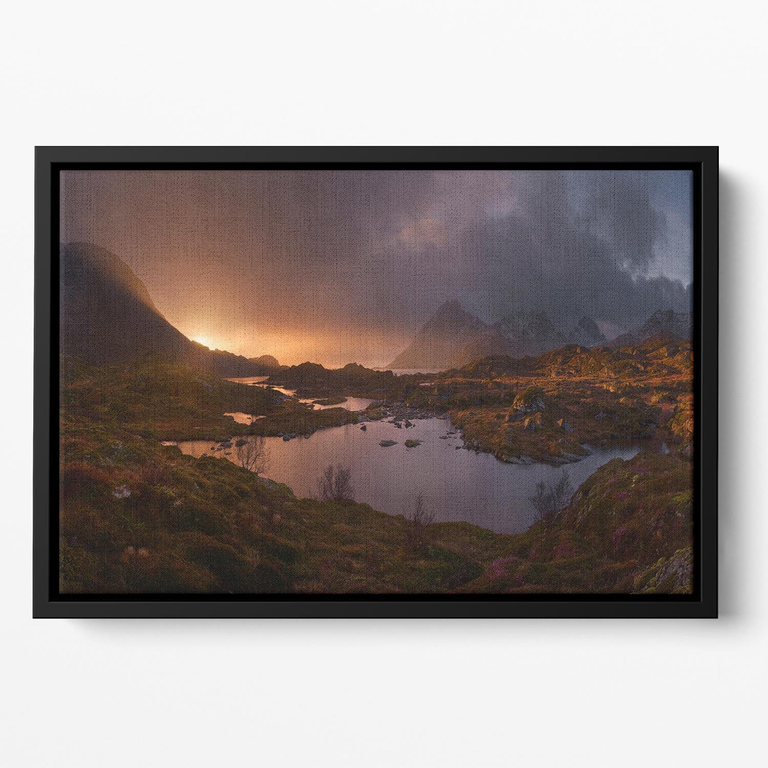 Sunrise Over Lofoten Floating Framed Canvas - Canvas Art Rocks - 2