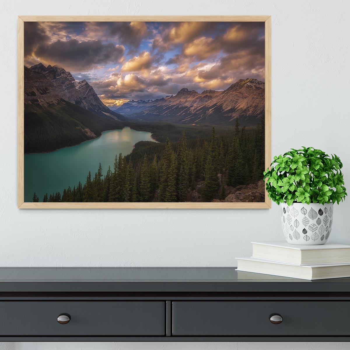 Peyto Lake At Dusk Framed Print - Canvas Art Rocks - 4