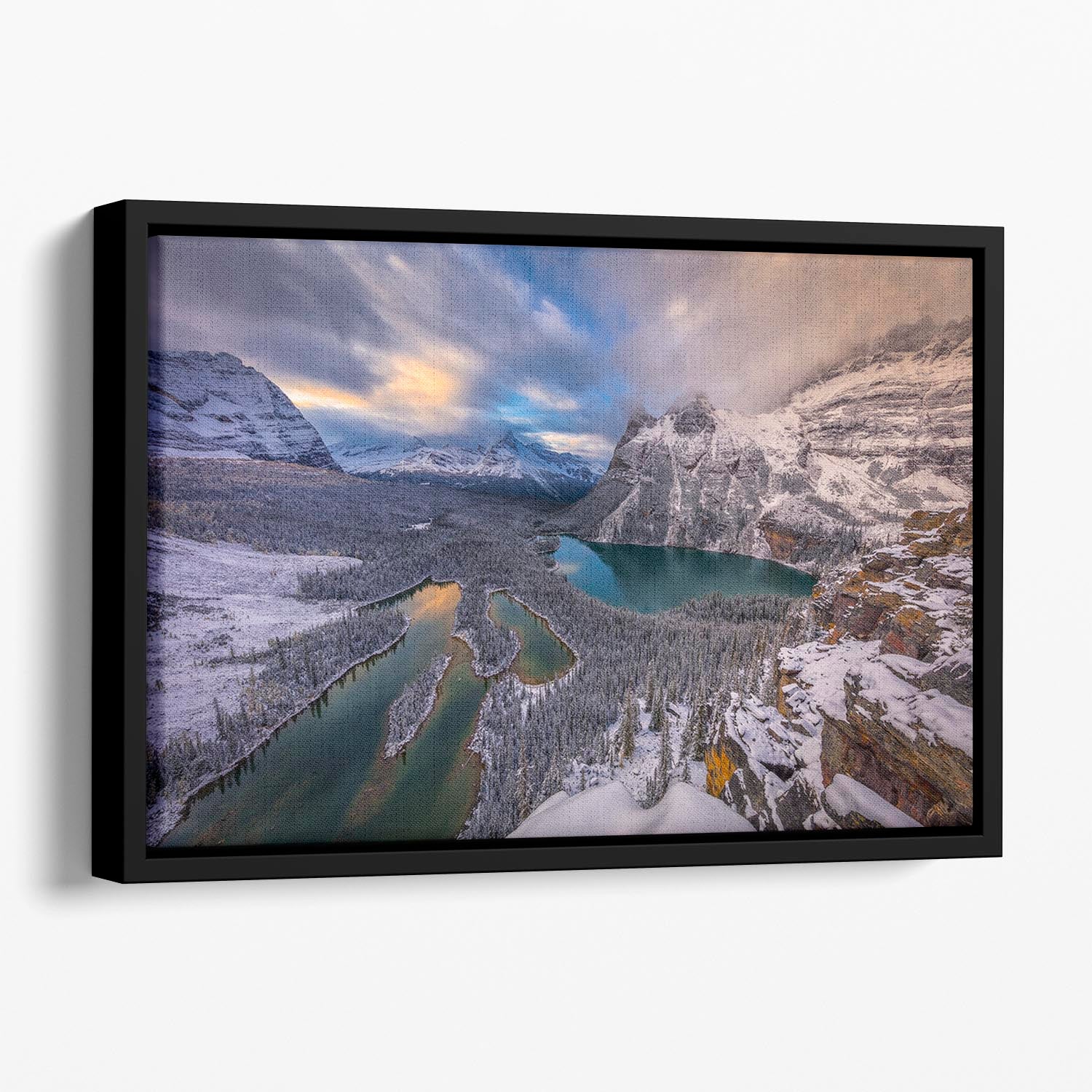 Lake Ohara Floating Framed Canvas - Canvas Art Rocks - 1