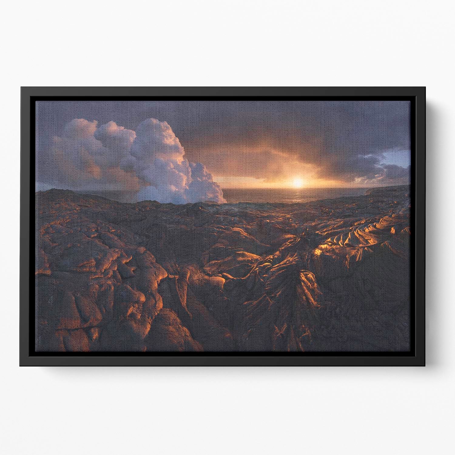 Lava Fields Floating Framed Canvas - Canvas Art Rocks - 2