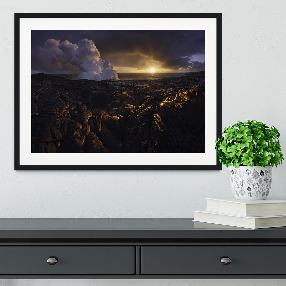 Lava Fields Framed Print - Canvas Art Rocks - 1