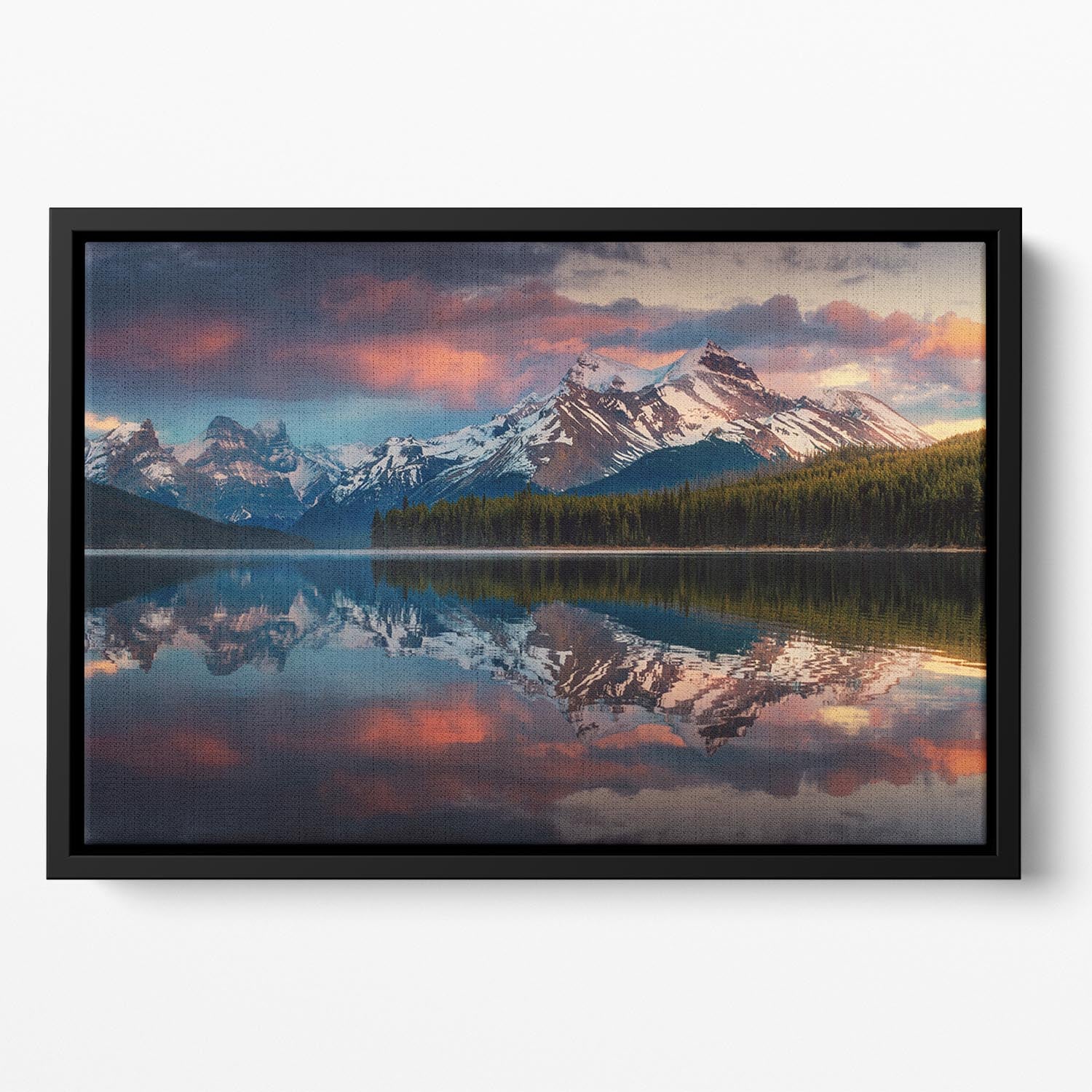 Maligne Color Floating Framed Canvas - Canvas Art Rocks - 2