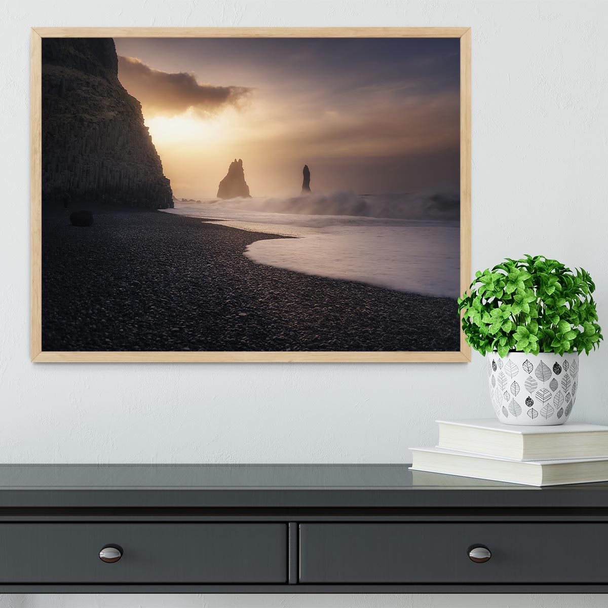 Reynisfjara Sunrise Framed Print - Canvas Art Rocks - 4