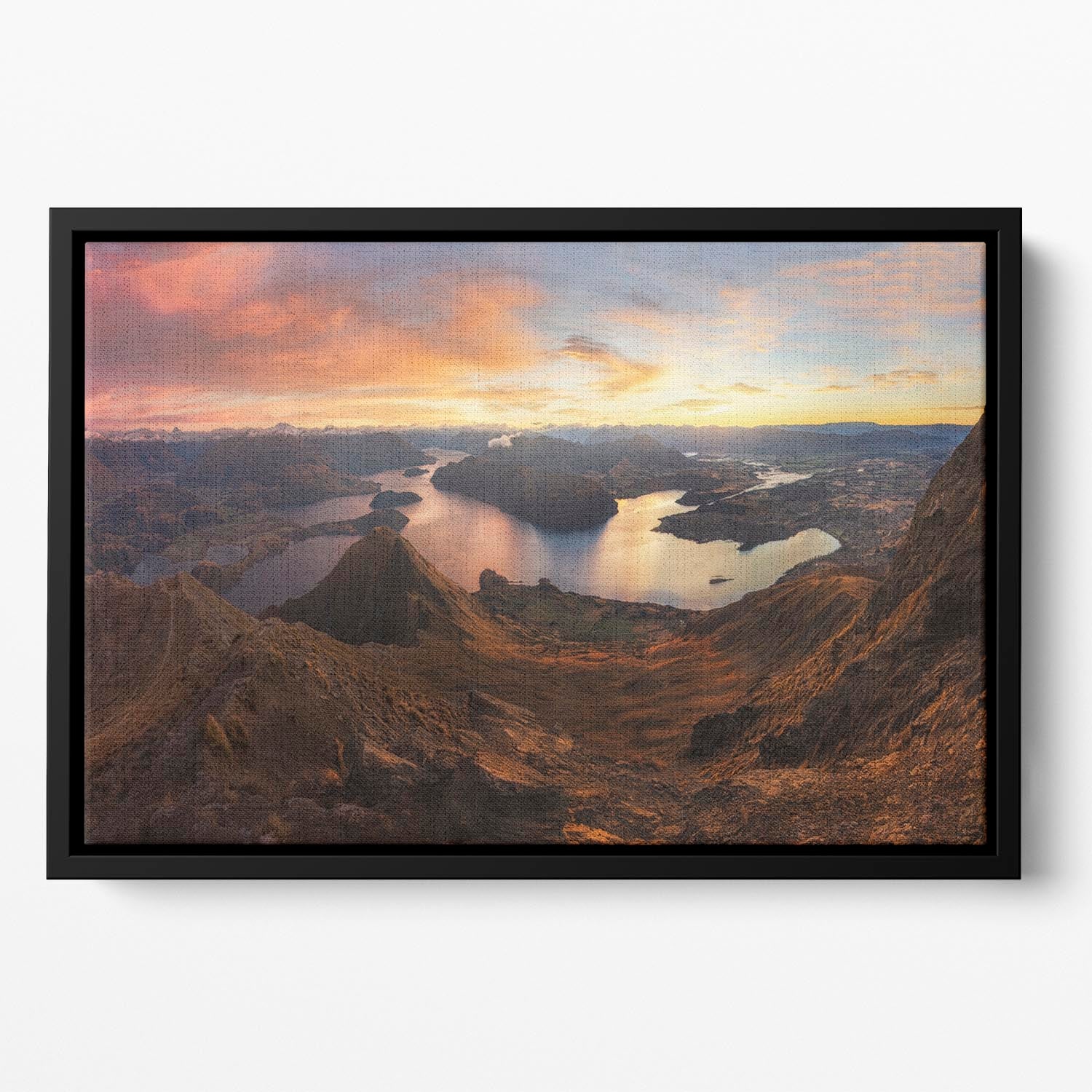 Roy's Peak Panorama View Floating Framed Canvas - Canvas Art Rocks - 2