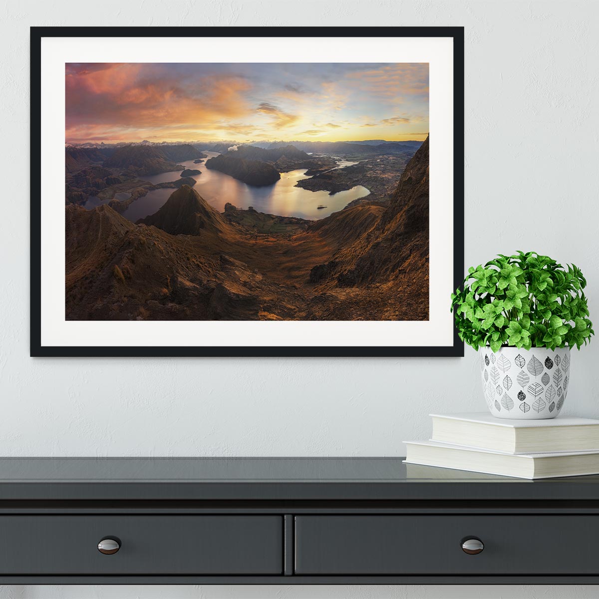 Roy's Peak Panorama View Framed Print - Canvas Art Rocks - 1