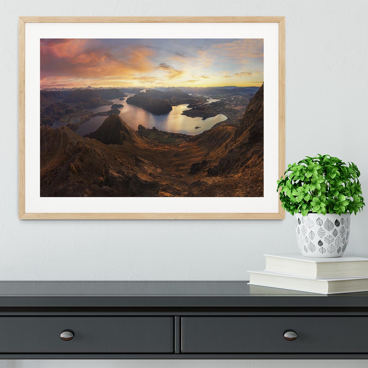 Roy's Peak Panorama View Framed Print - Canvas Art Rocks - 3