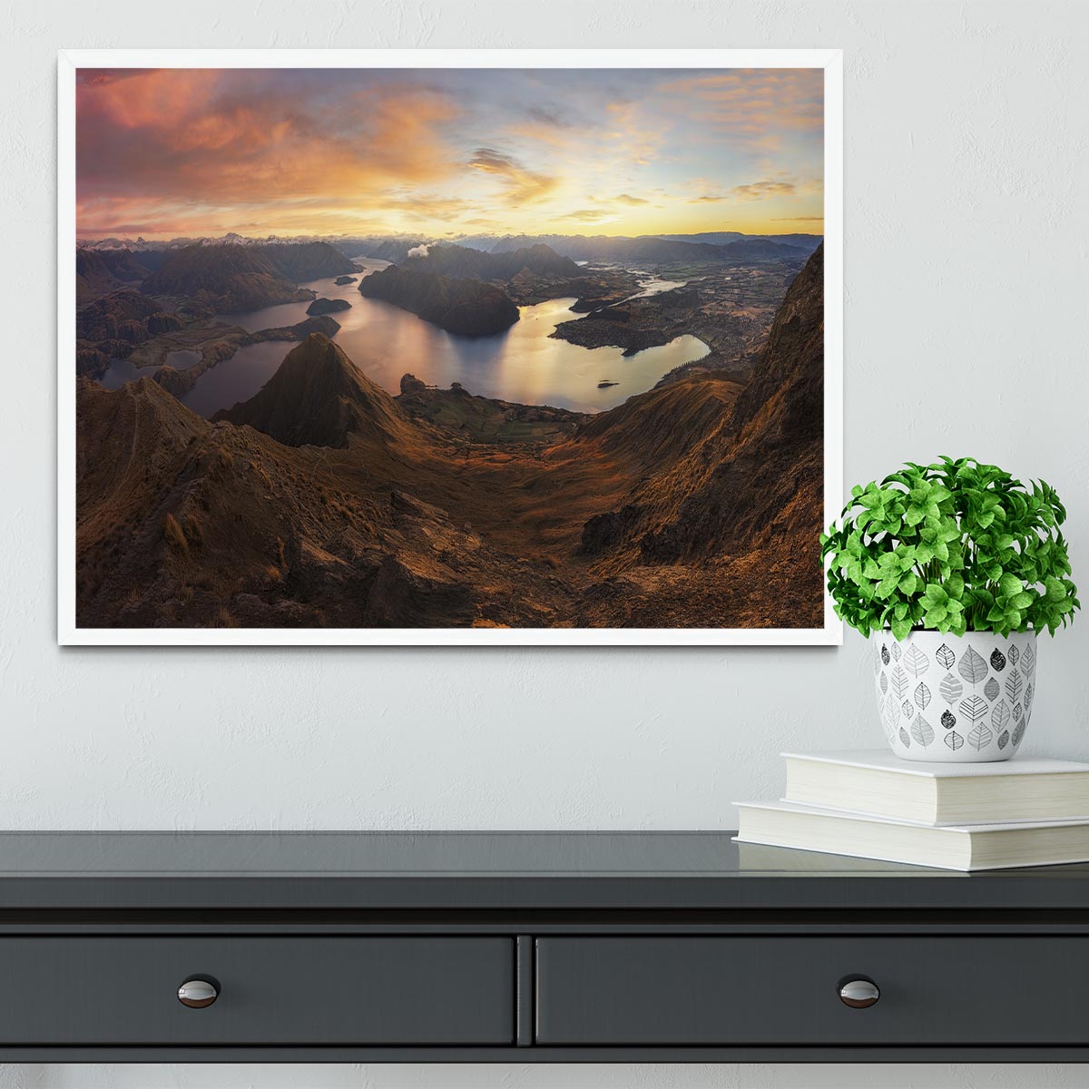 Roy's Peak Panorama View Framed Print - Canvas Art Rocks -6