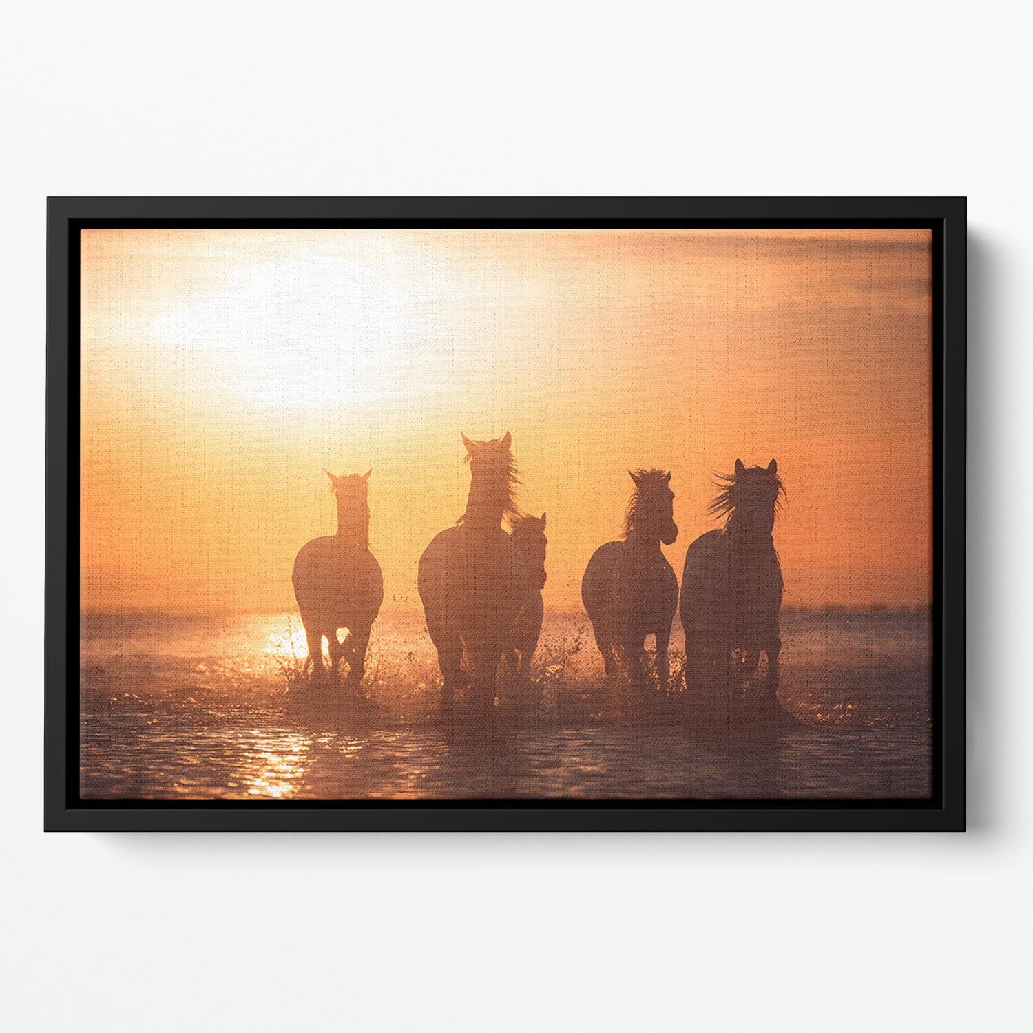 Horse Camargue angels Floating Framed Canvas - Canvas Art Rocks - 2