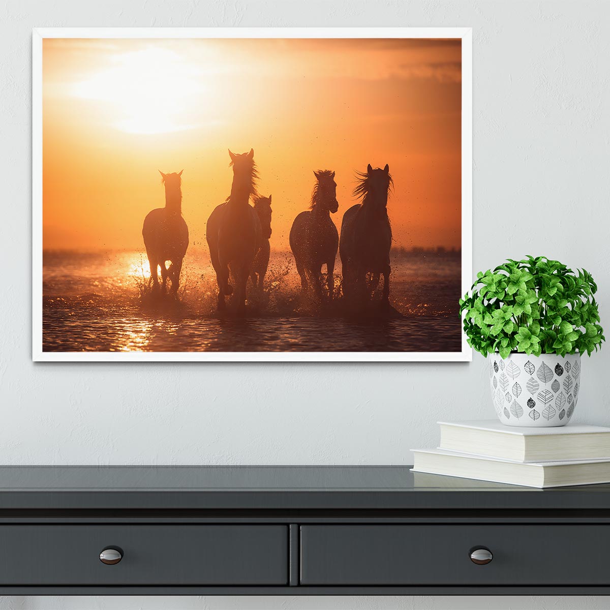 Horse Camargue angels Framed Print - Canvas Art Rocks -6