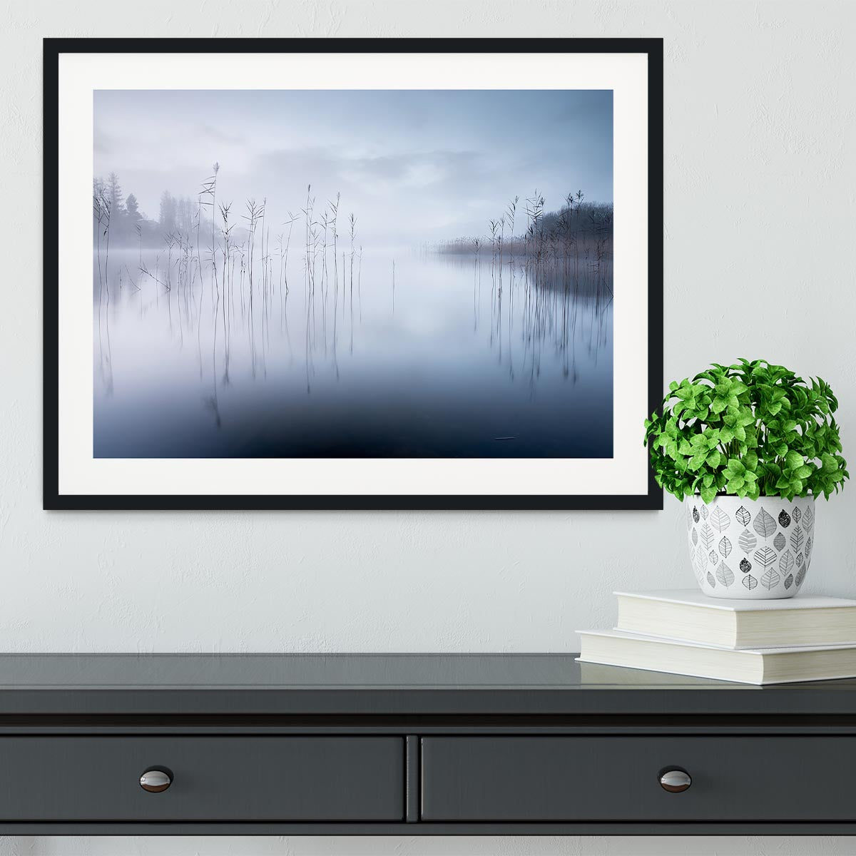 Silky Landscape Lake Framed Print - Canvas Art Rocks - 1