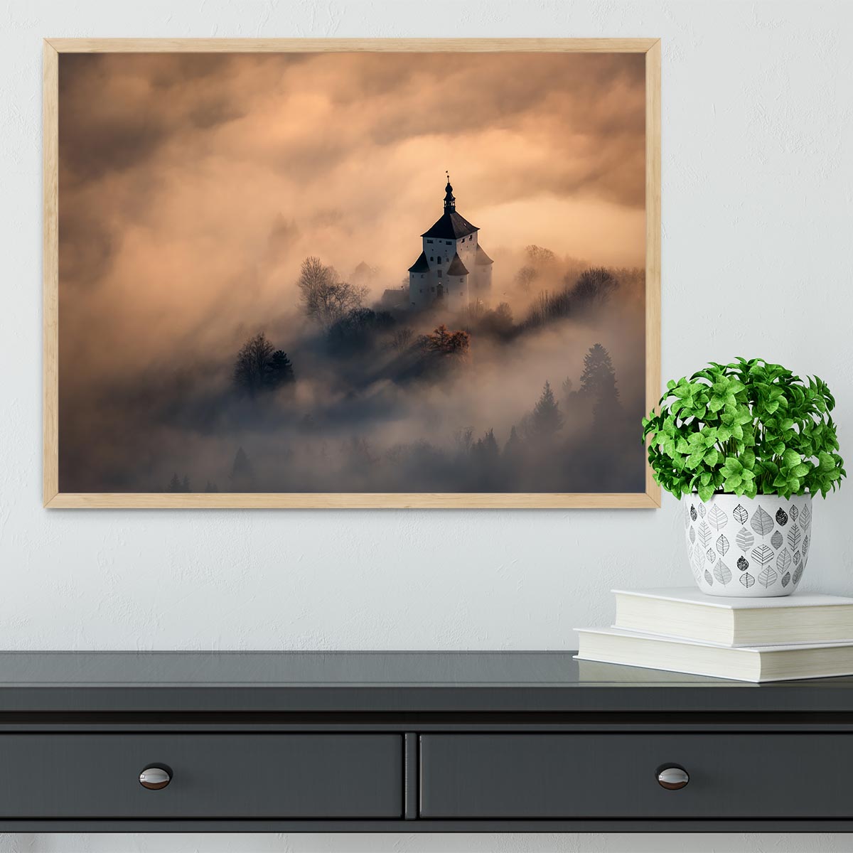 Castle In Fire Framed Print - Canvas Art Rocks - 4